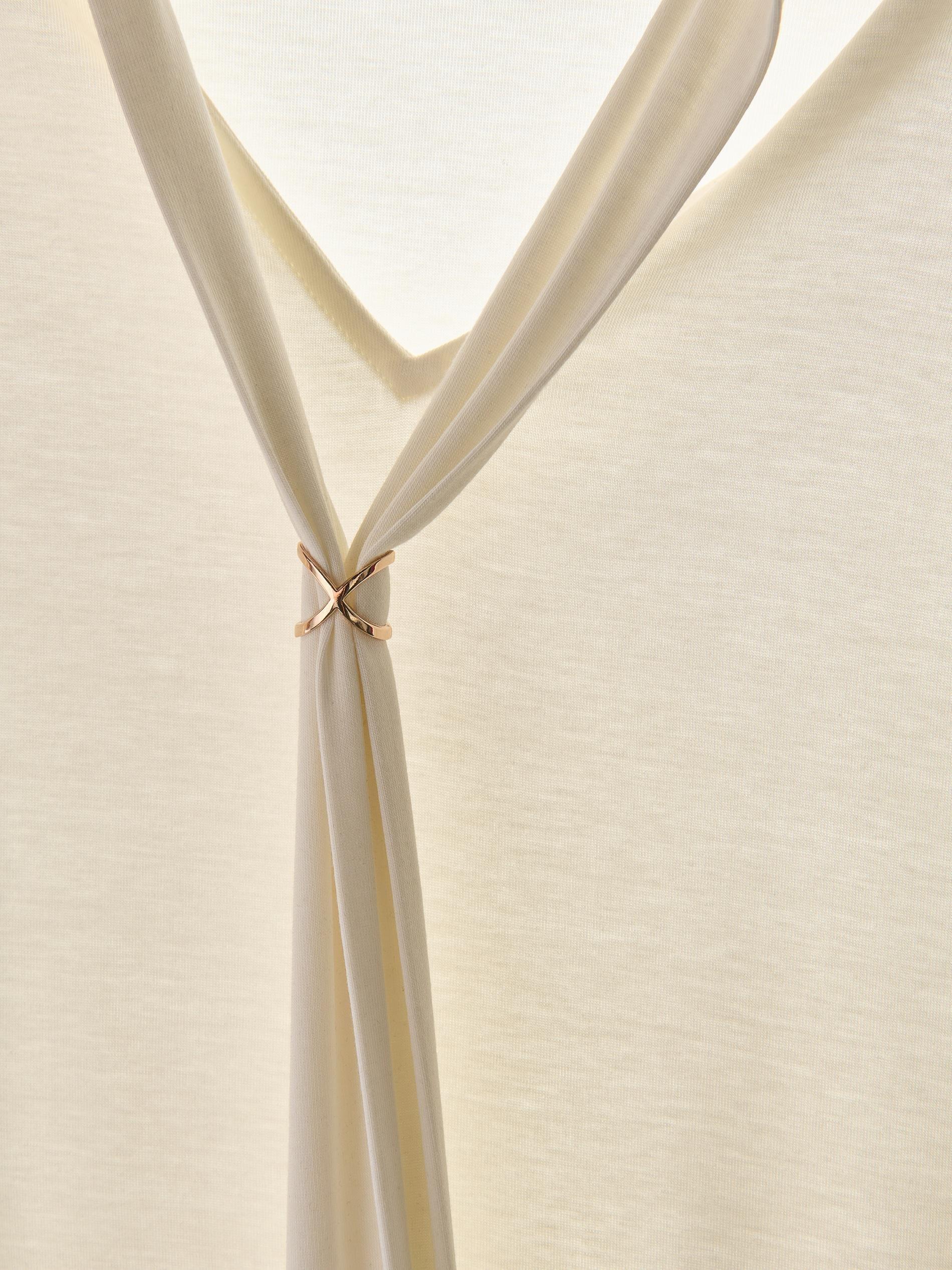 Cream Modal Blend T-Shirt, Ivory, large image number 5