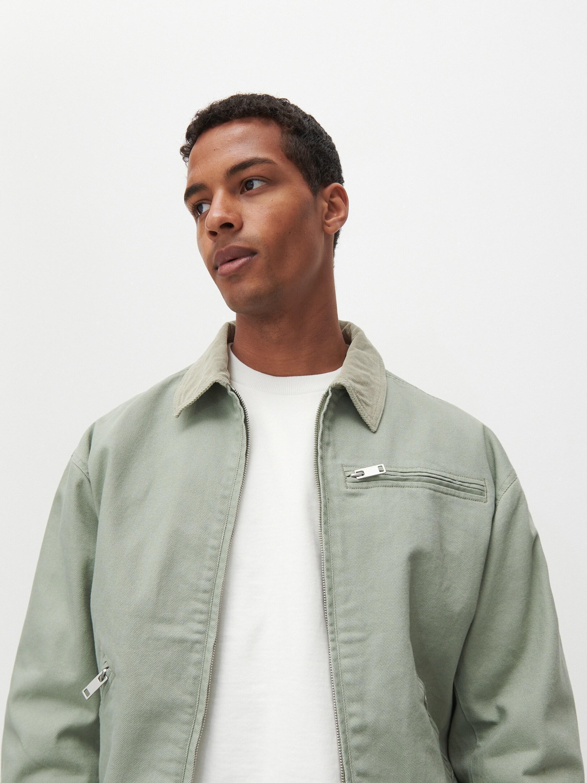 Light Olive Jacket With A Collar, Men, , large image number 0