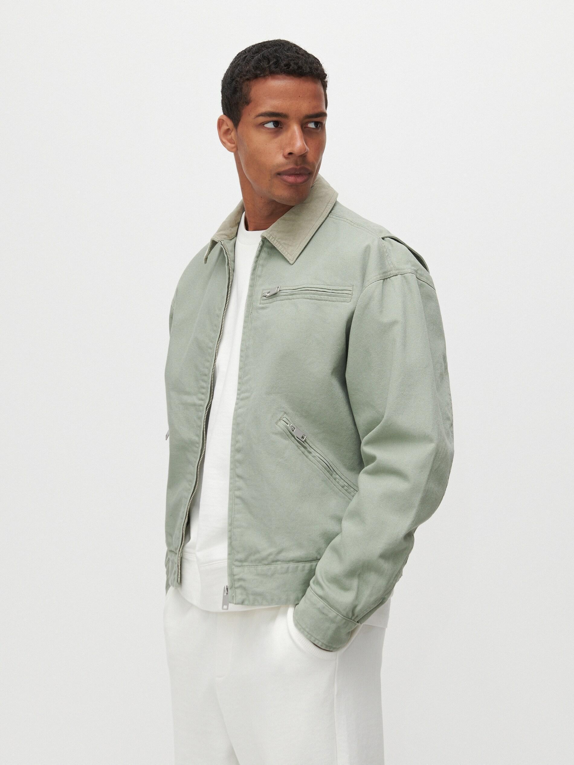 Light Olive Jacket With A Collar, Men, , large image number 3