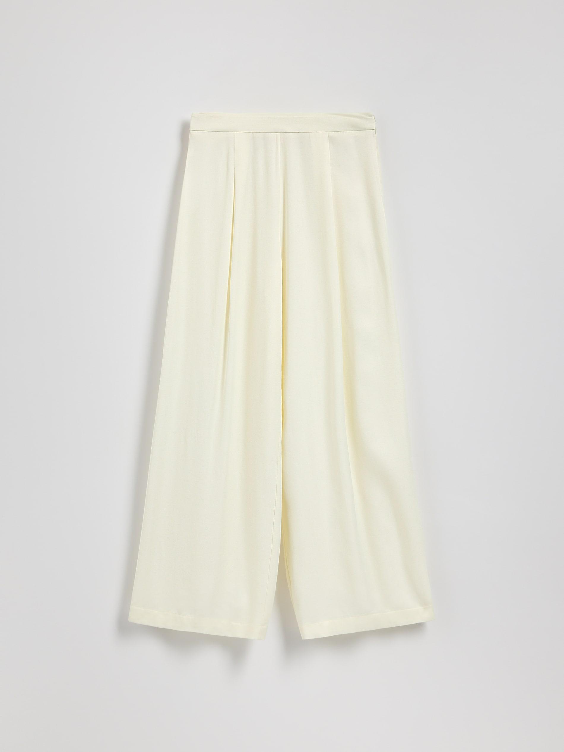 Cream Viscose Trousers, , large image number 3