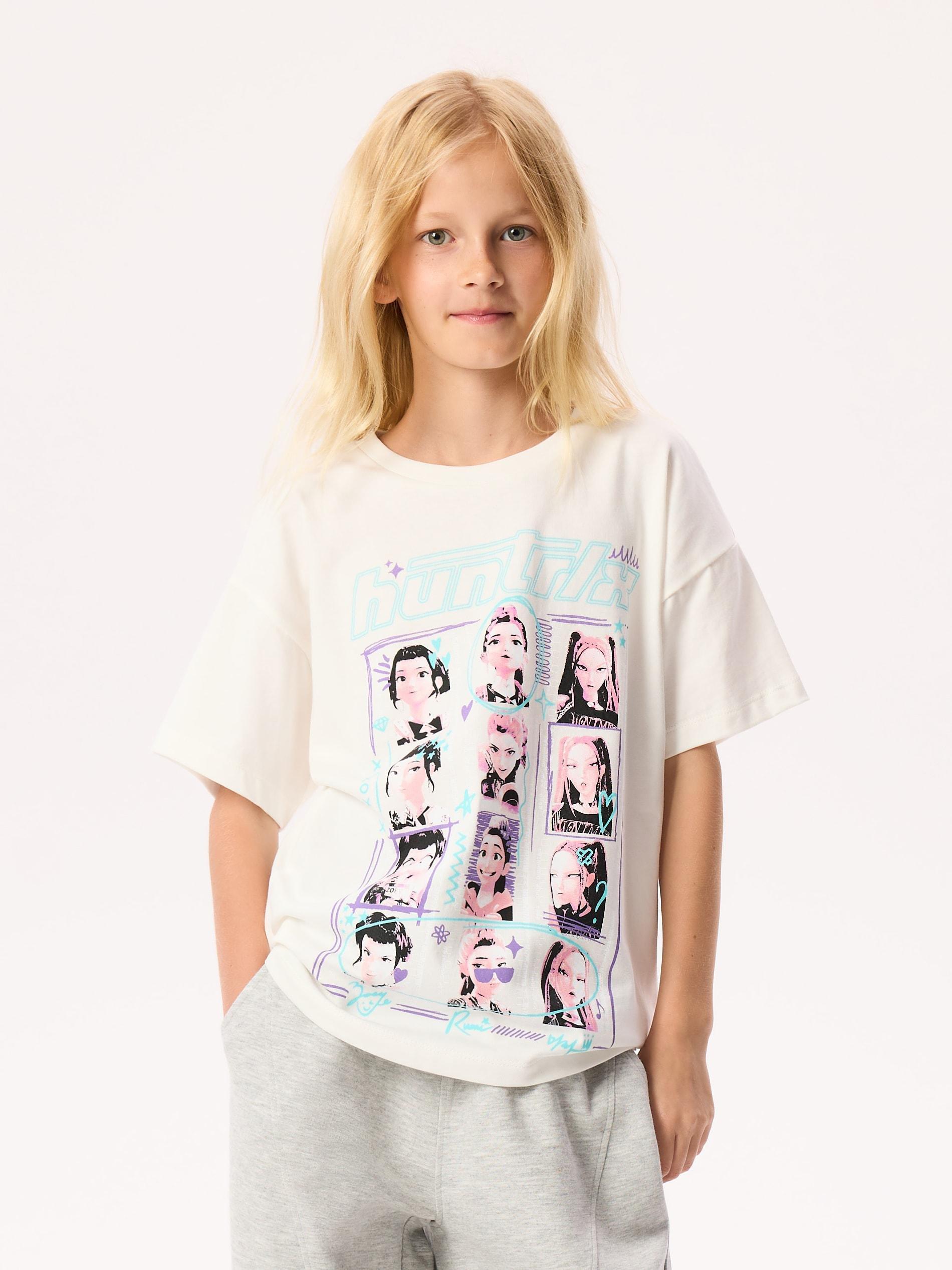GIRLS` T-SHIR T CREAM, Ivory, large image number 0
