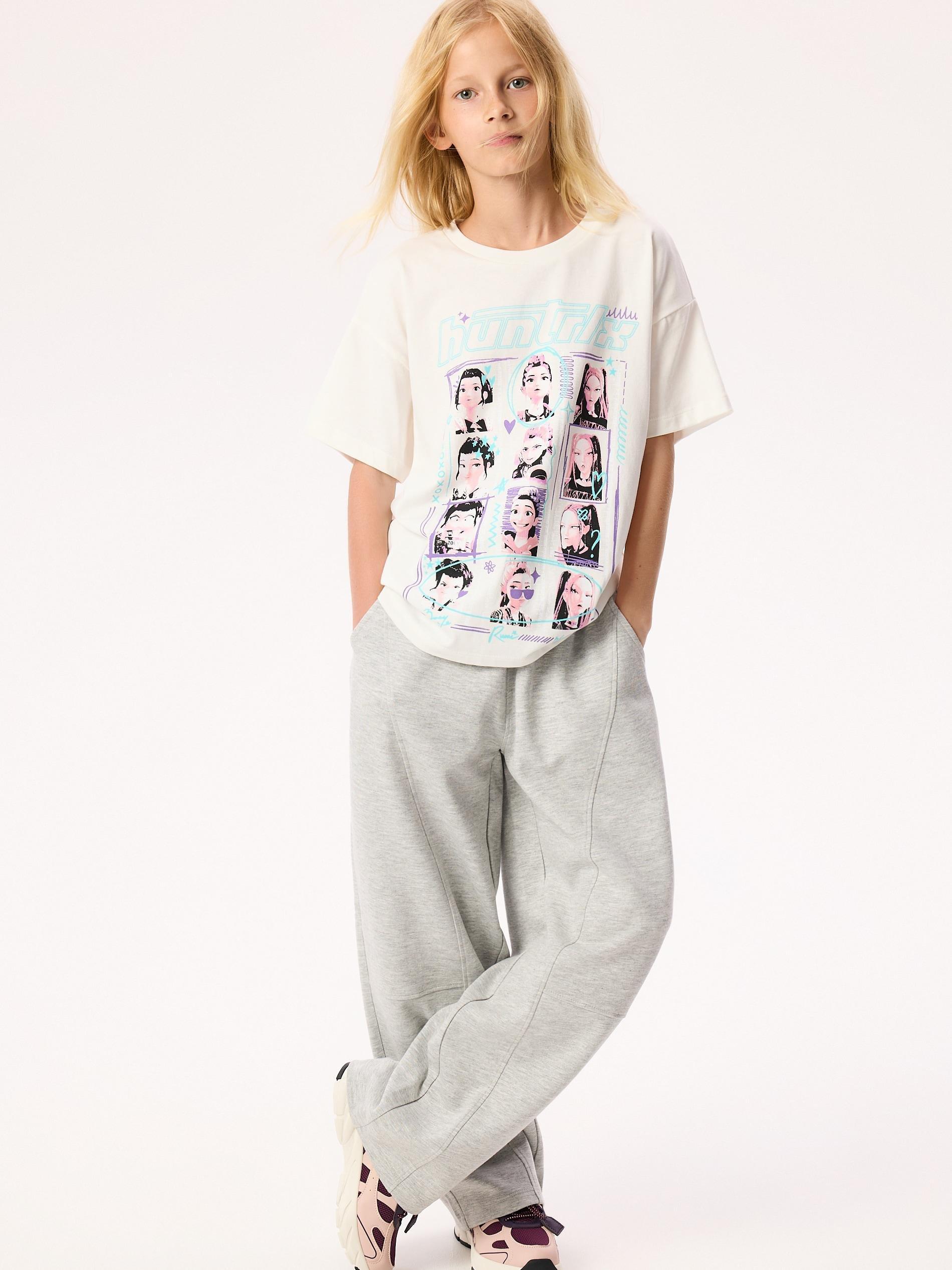 GIRLS` T-SHIR T CREAM, Ivory, medium