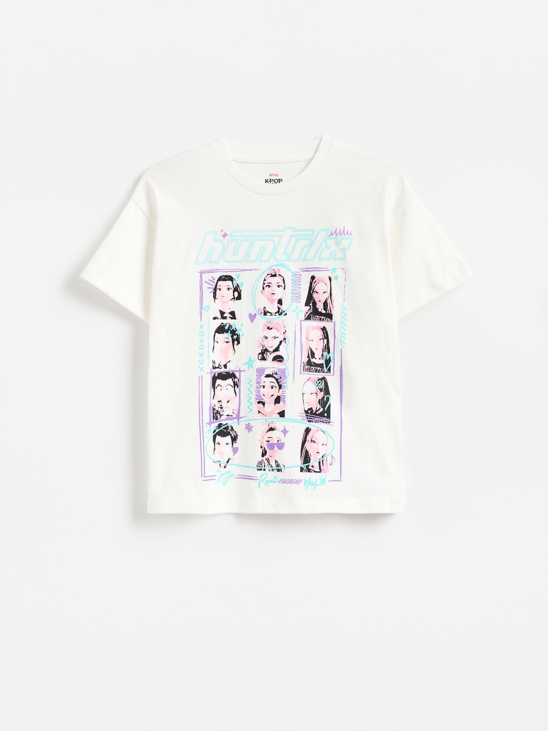 GIRLS` T-SHIR T CREAM, Ivory, medium