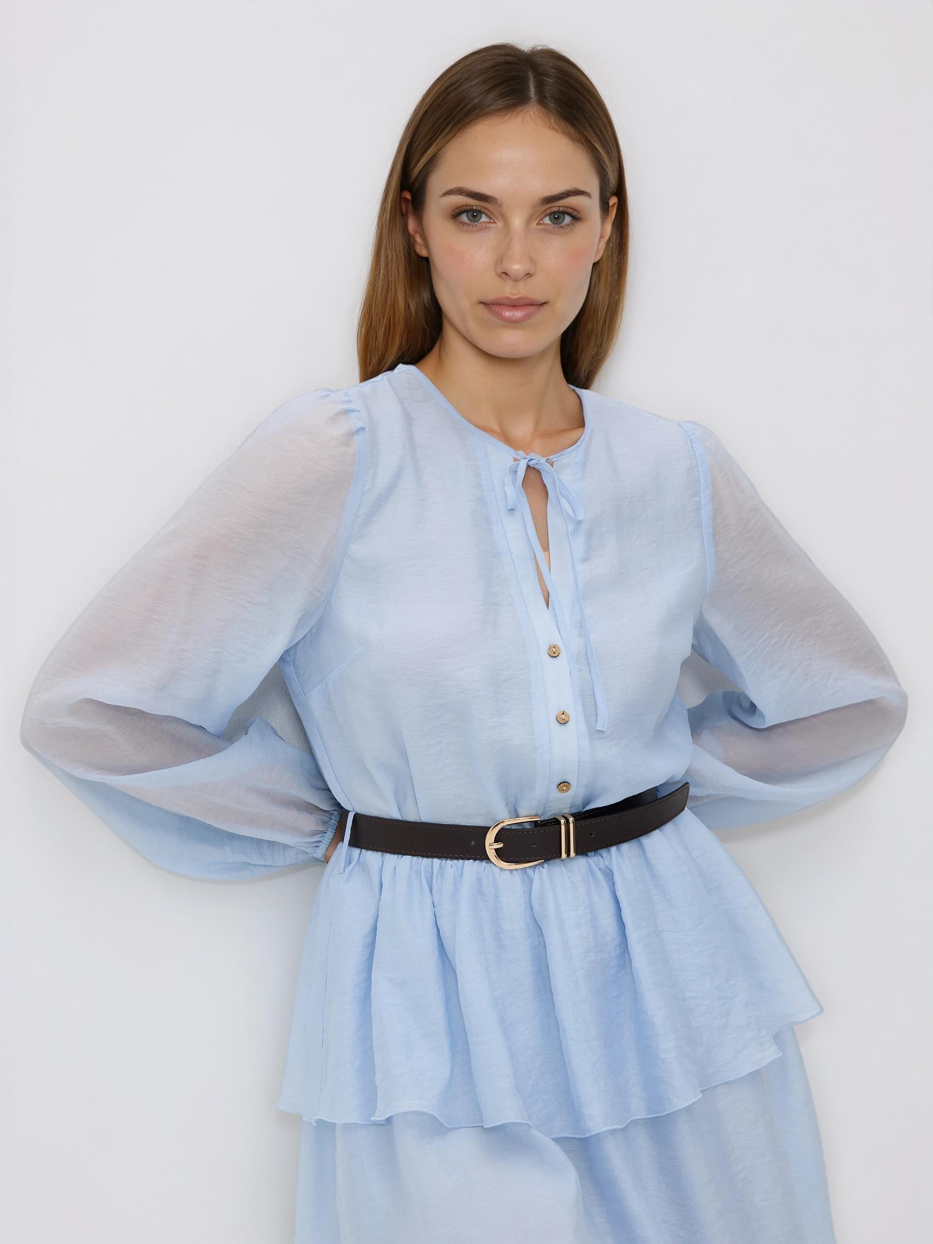 Blue Lyocell Blend Dress, Blue, large image number 0