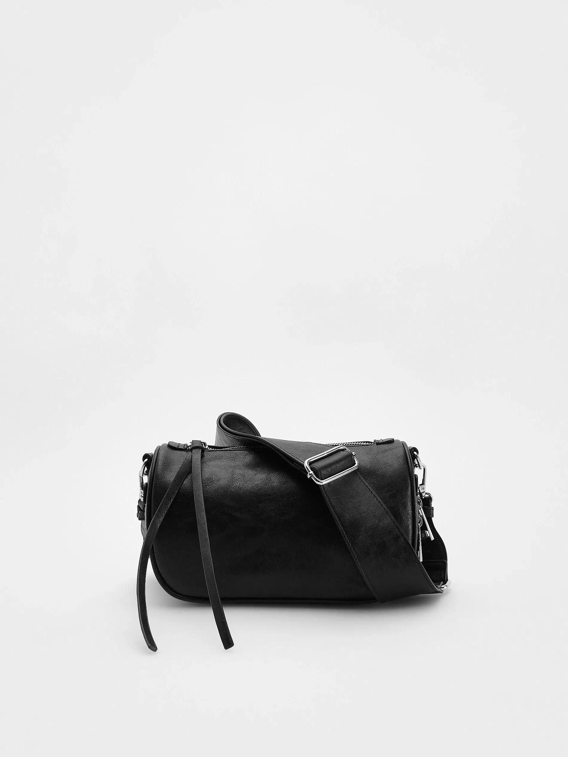 Black Shoulder Bag, Black, large image number 0