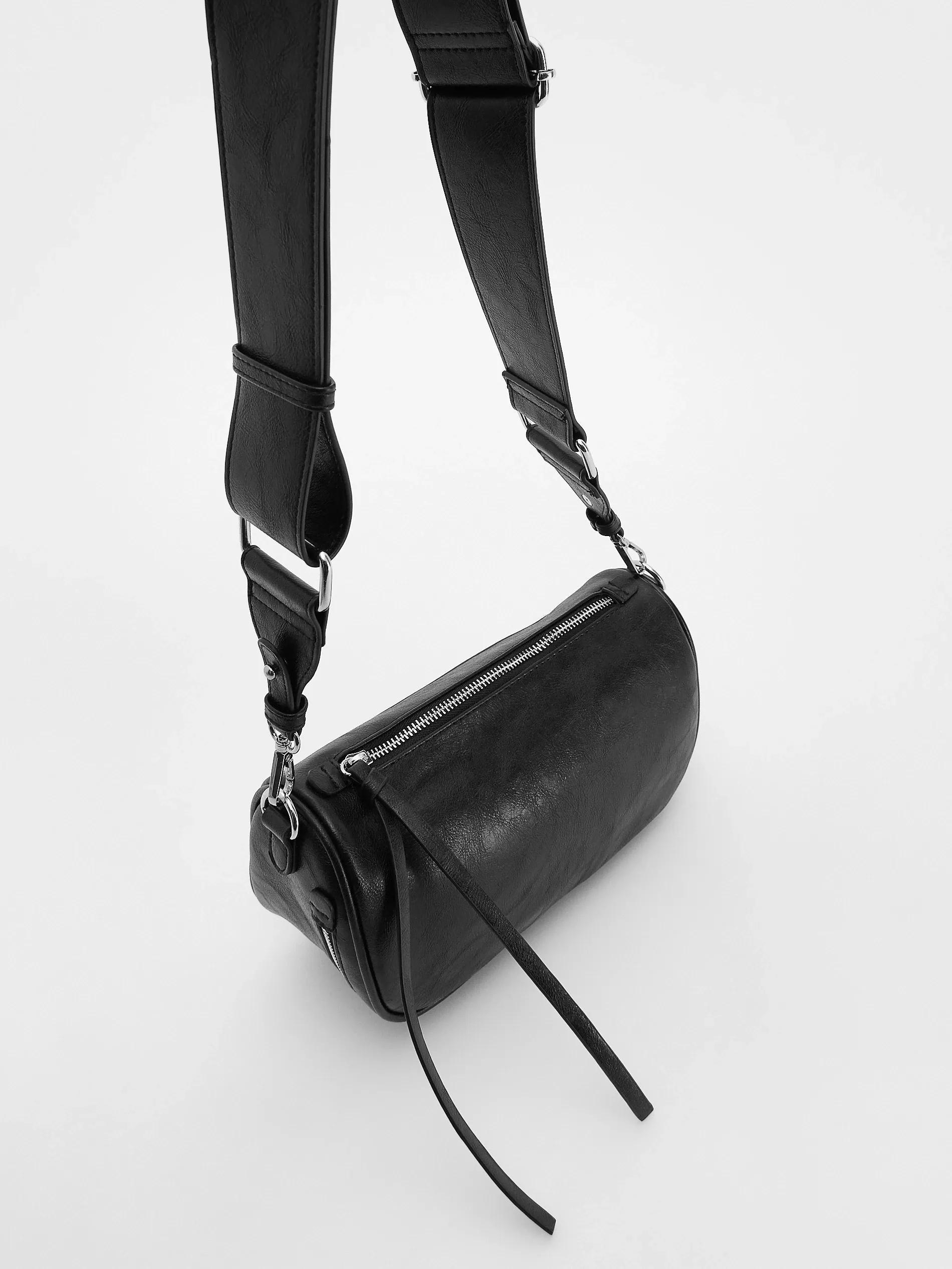 Black Shoulder Bag, Black, large image number 1