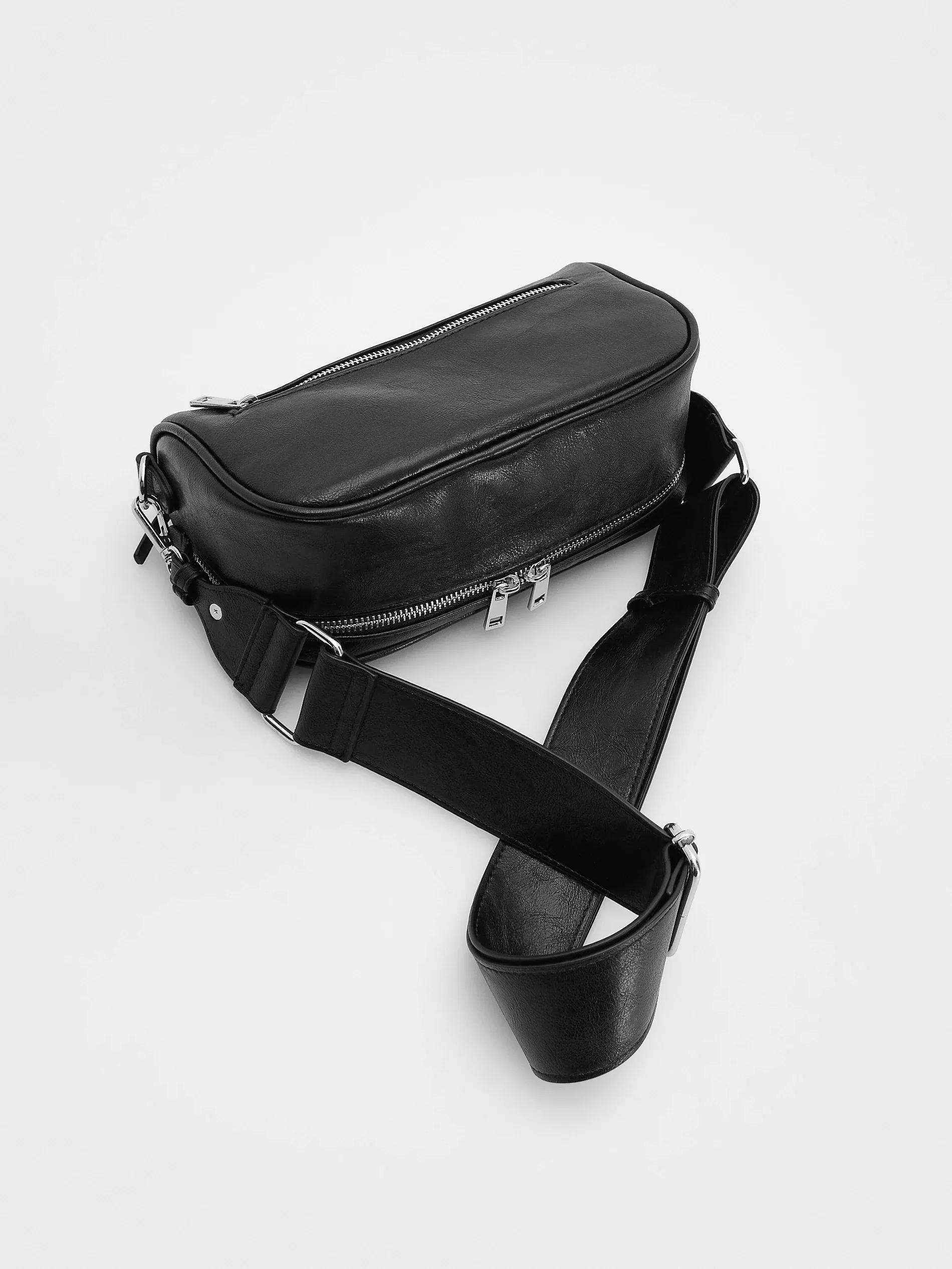 Black Shoulder Bag, Black, large image number 2