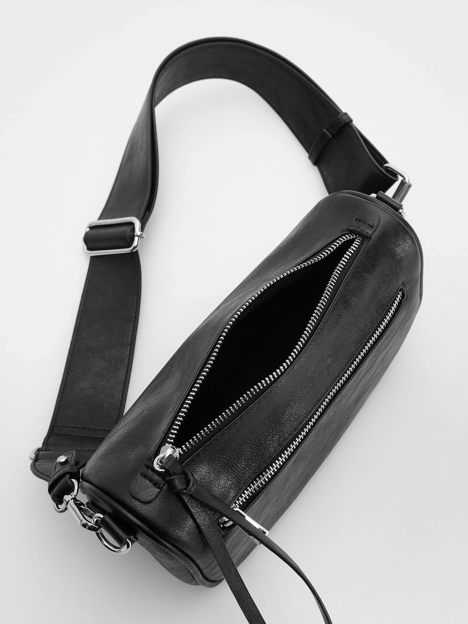 Black Shoulder Bag, Black, large image number 3