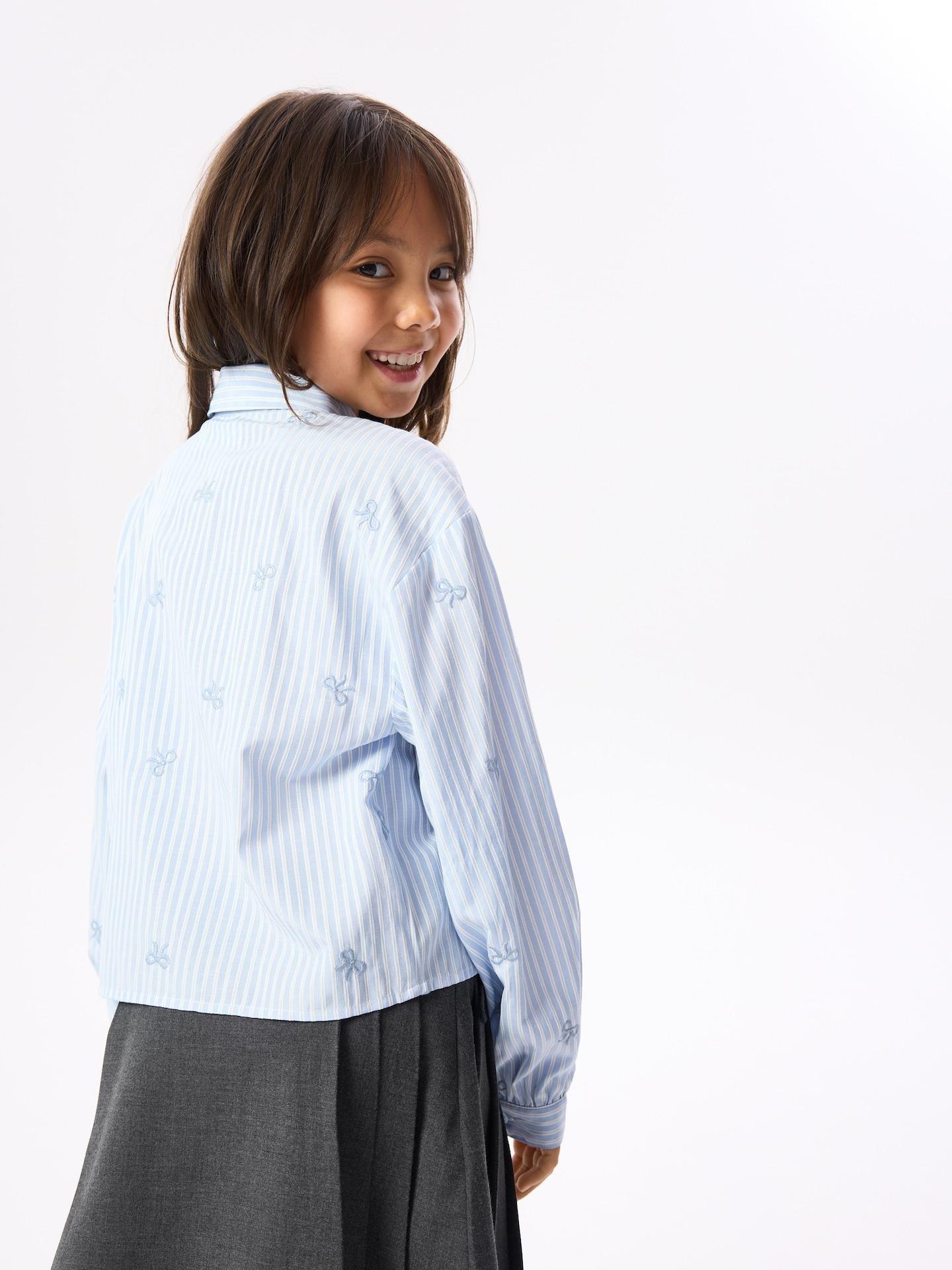 Blue Shirt With Embroidered Pattern, Blue, large image number 2