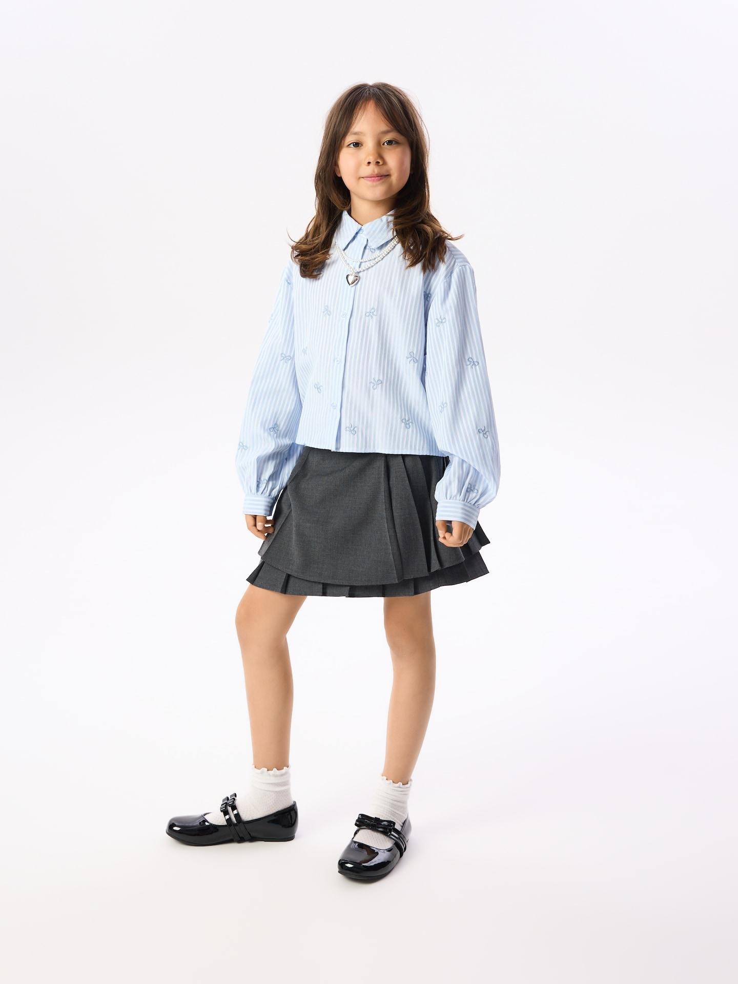 Blue Shirt With Embroidered Pattern, Blue, large image number 3