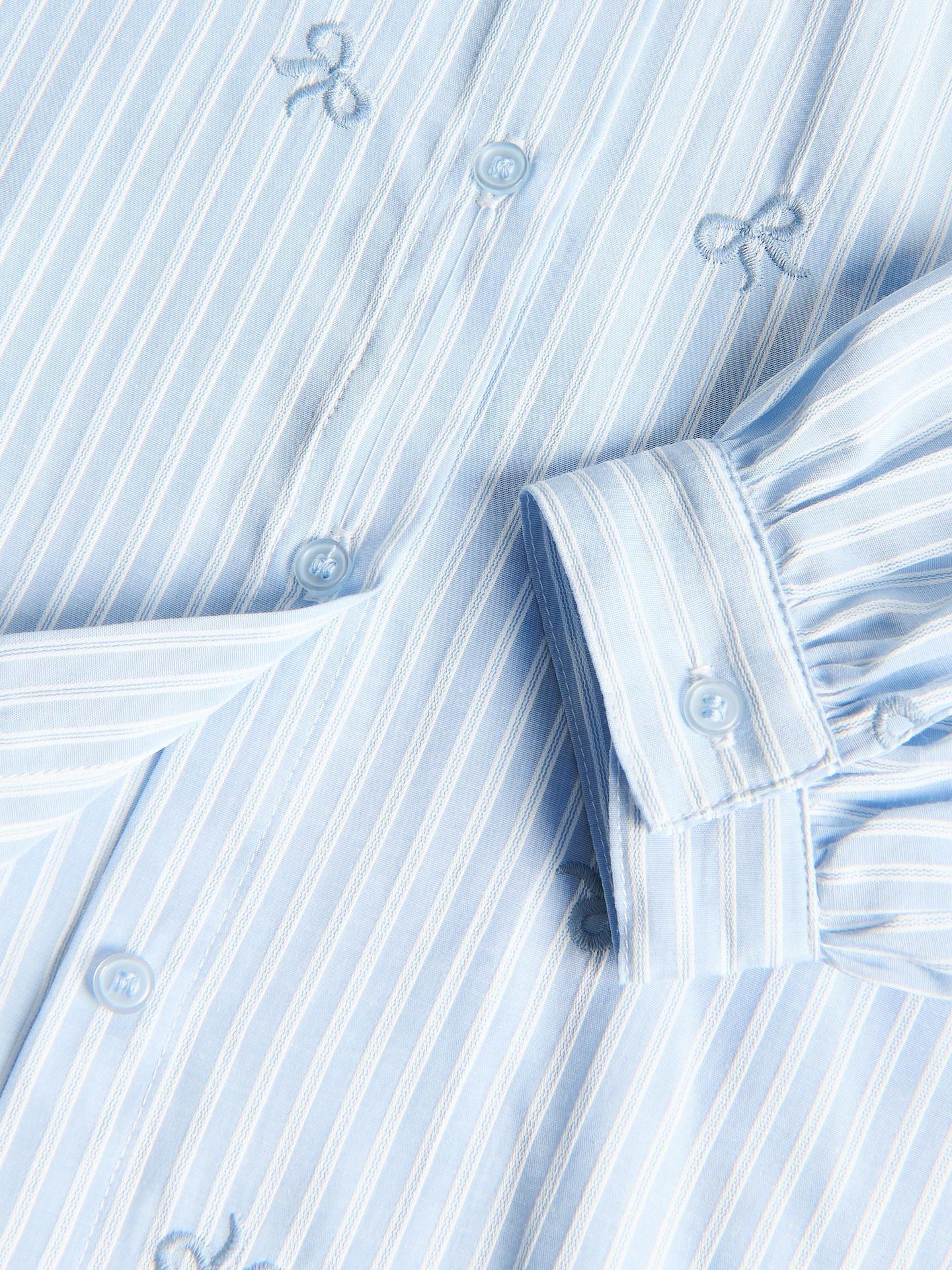 Blue Shirt With Embroidered Pattern, Blue, large image number 4