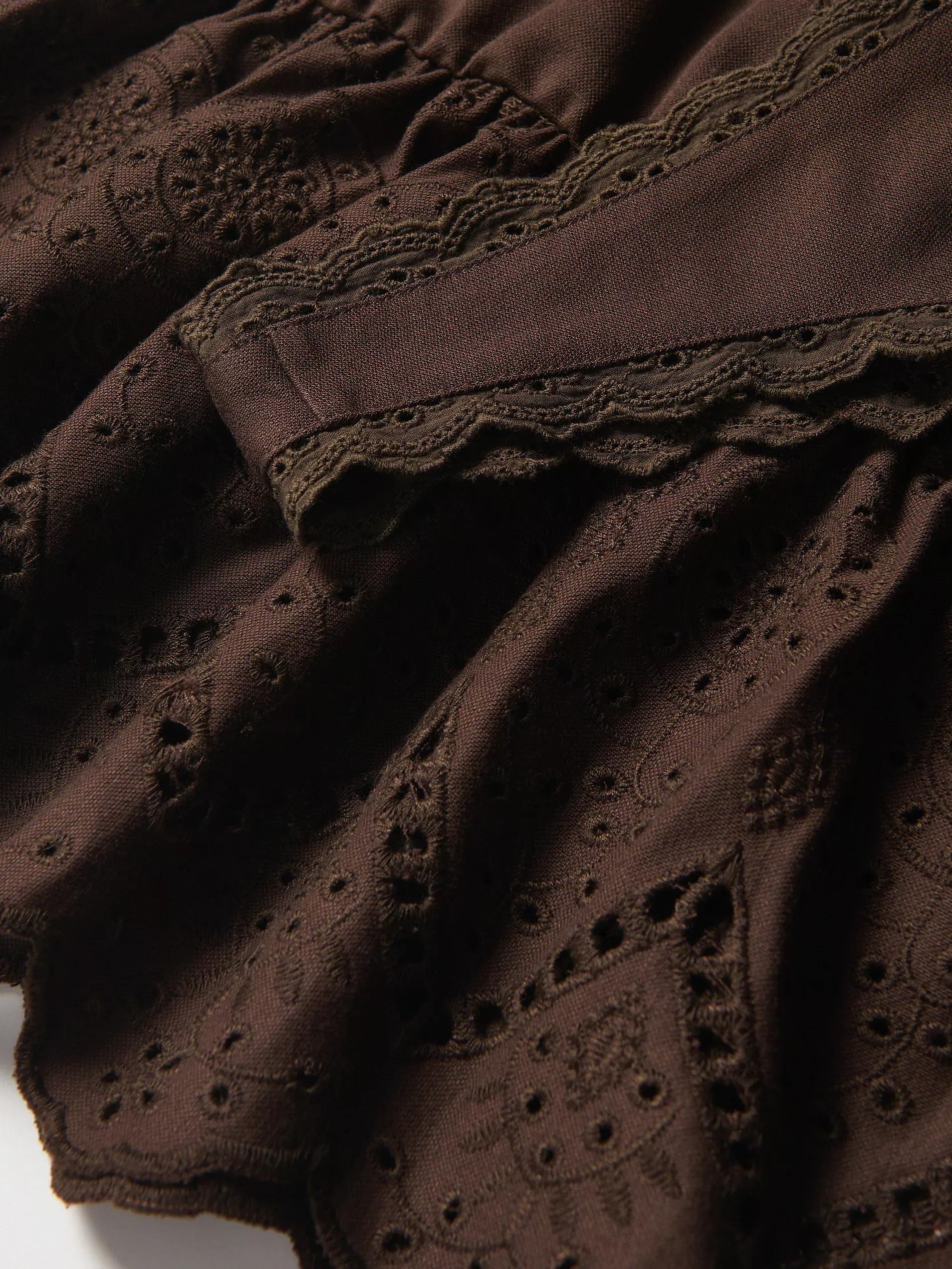 Brown Blouse, Brown, large image number 5