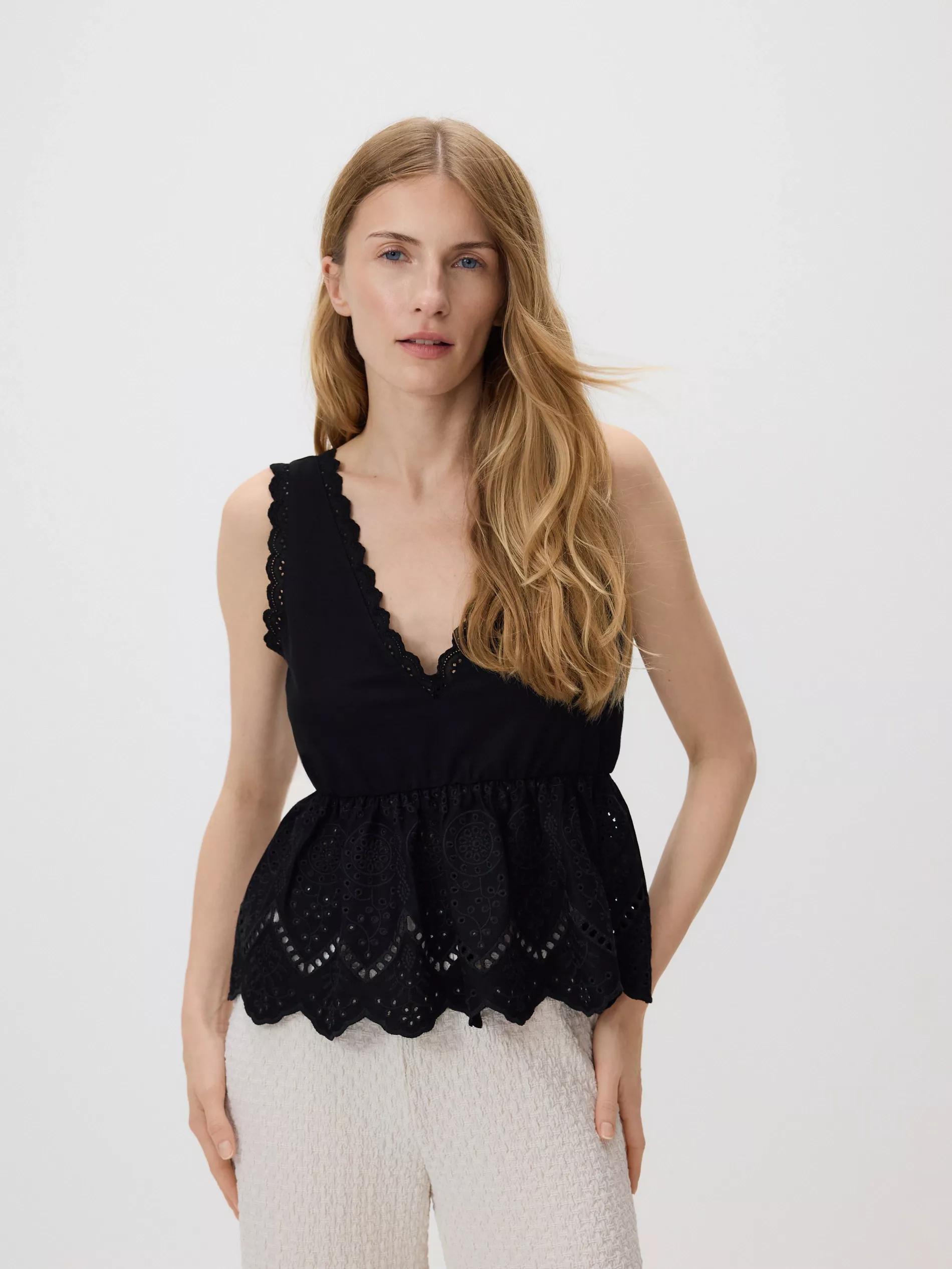 Black Blouse, Black, medium