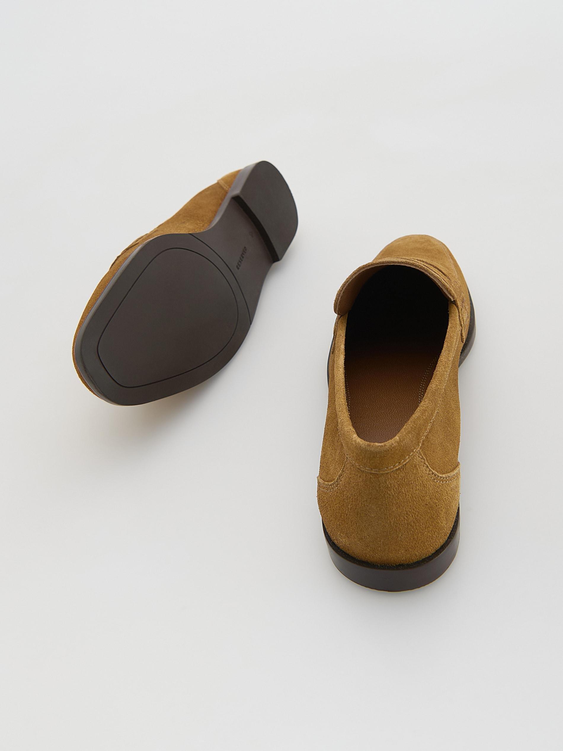 Beige Suede Loafers, Beige, medium