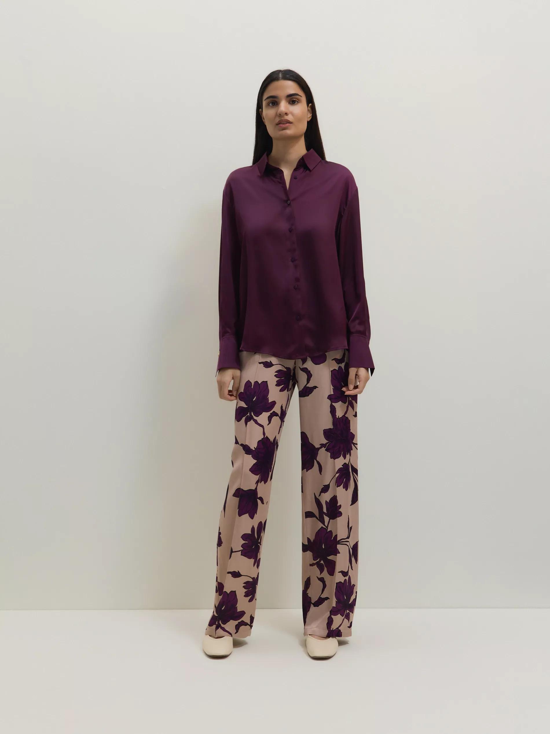 Burgundy Satin Shirt, , large image number 2