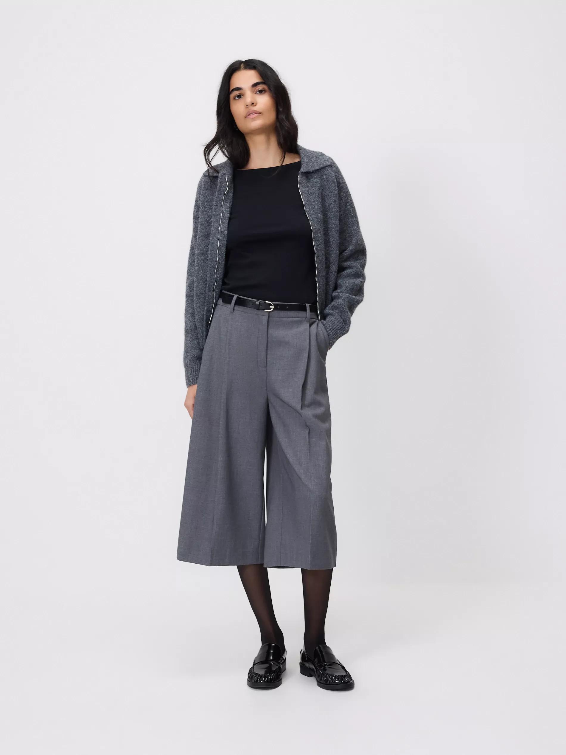 Grey Collar Sweater, Grey, large image number 2