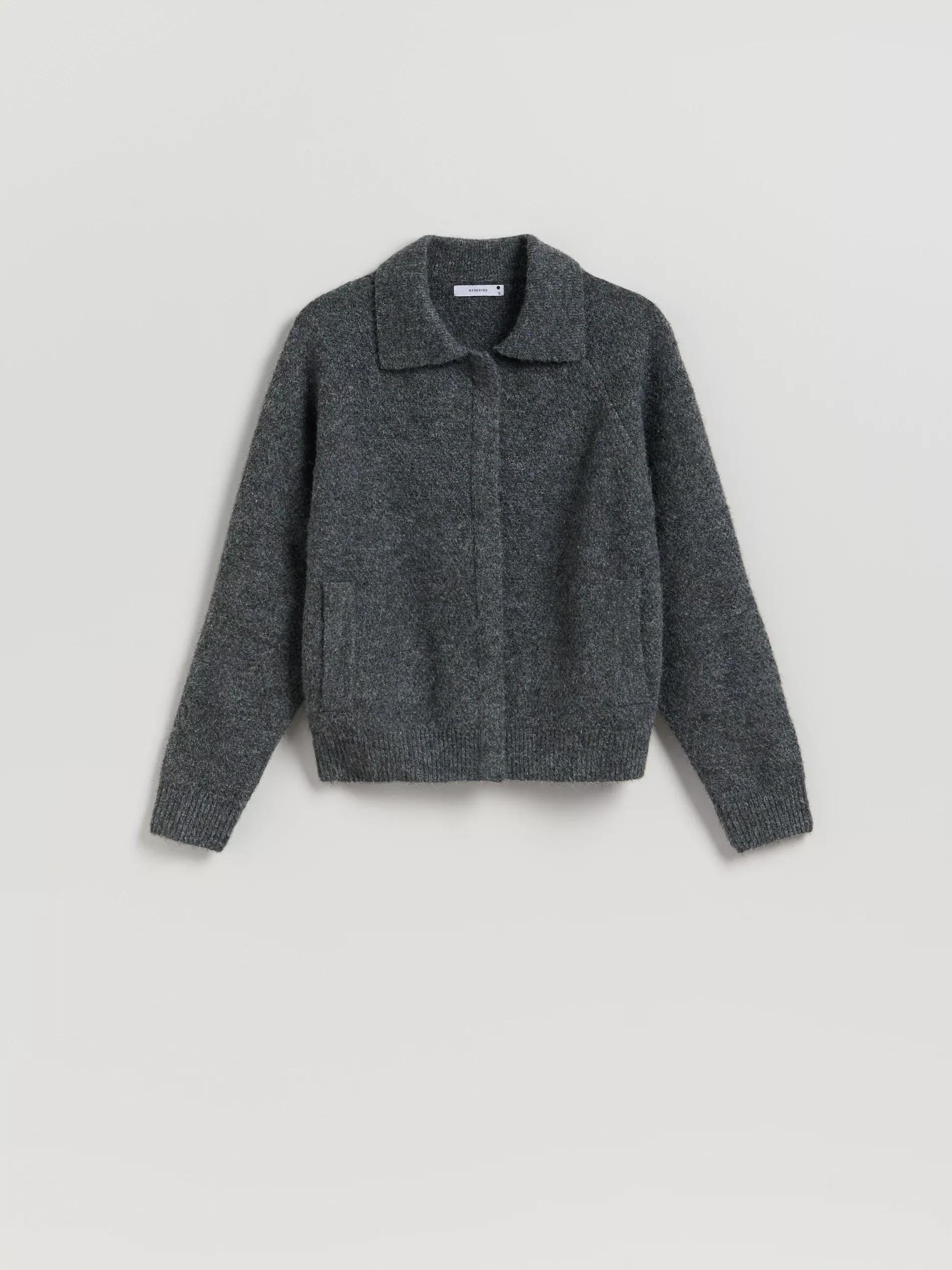 Grey Collar Sweater, Grey, large image number 4