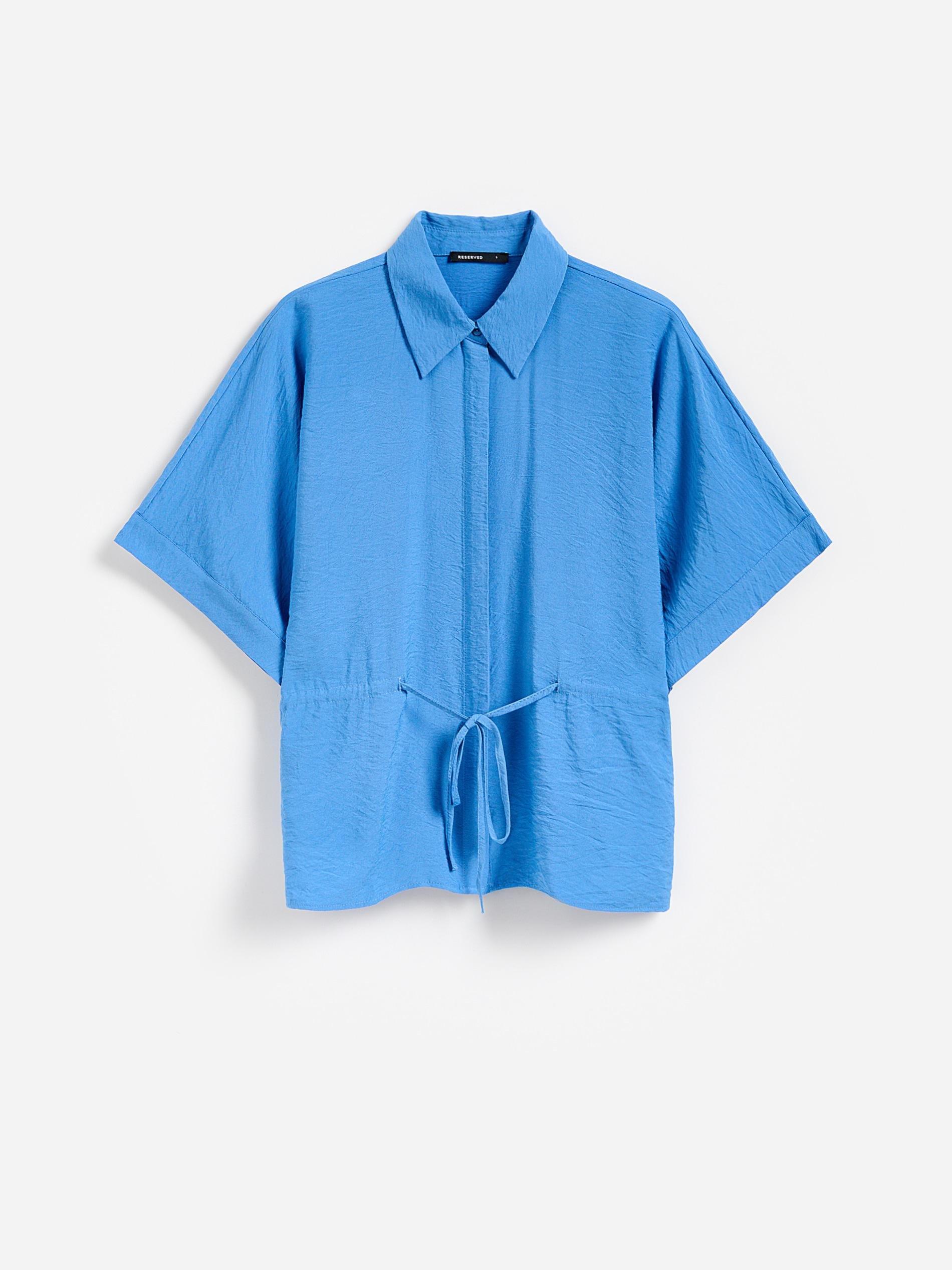 Blue Shirt With Tie Detail, Blue, large image number 3