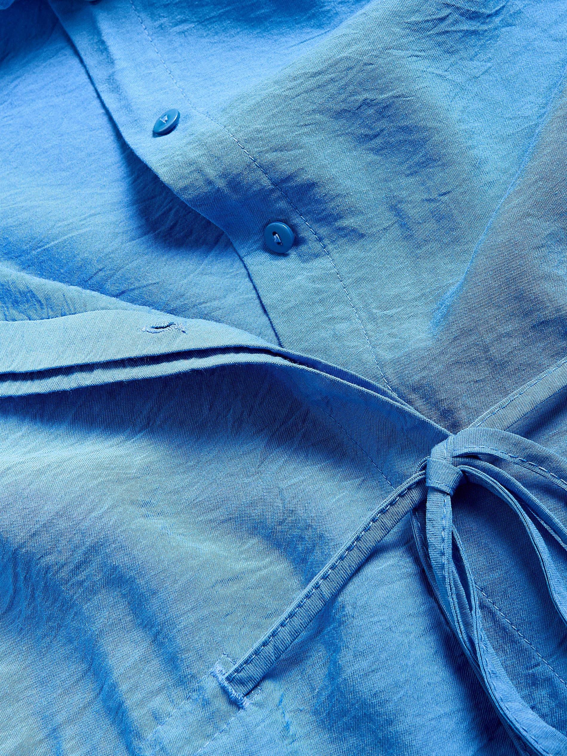 Blue Shirt With Tie Detail, Blue, large image number 4