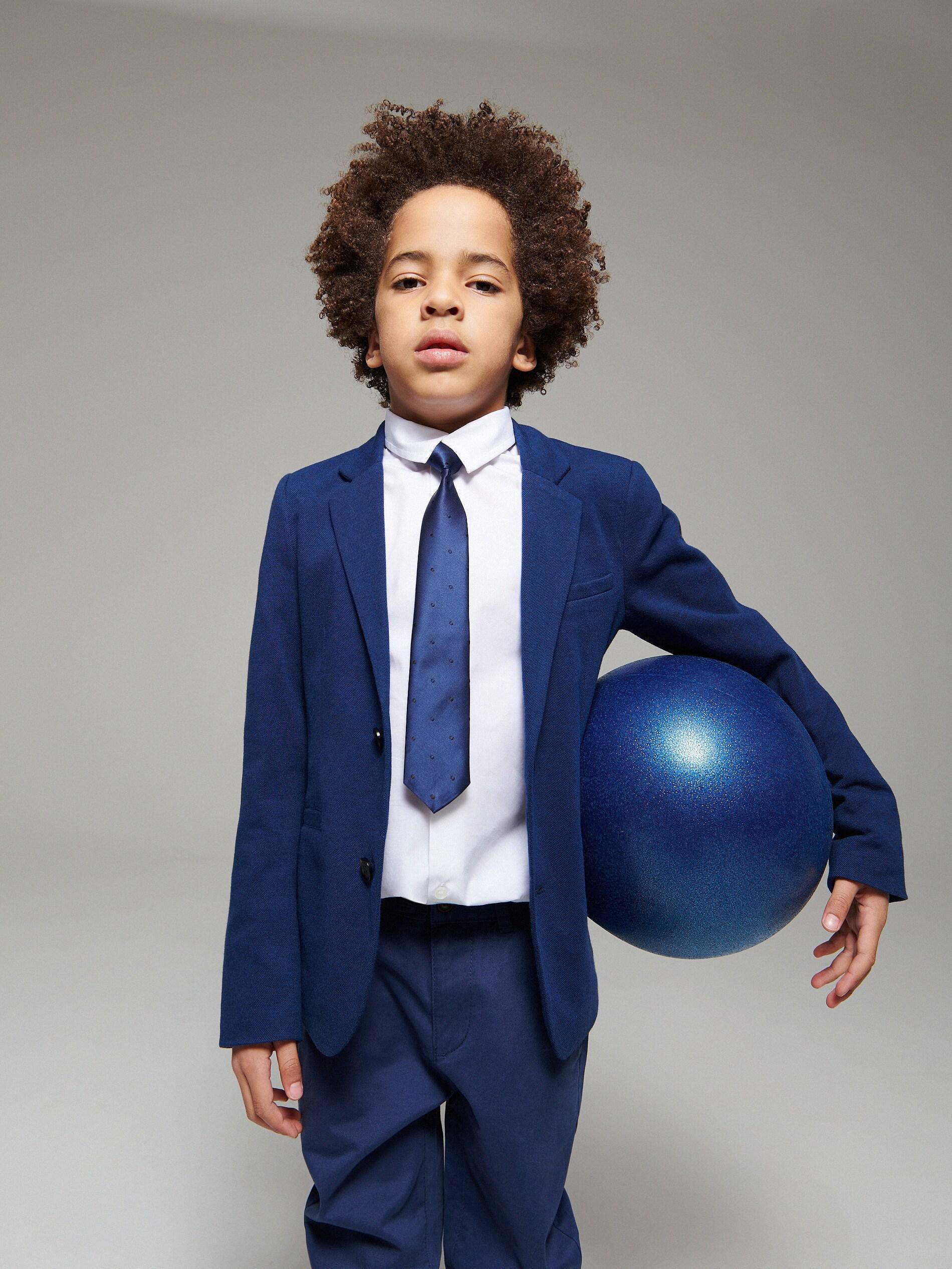 Navy Jacquard Polka Dot Tie, , large image number 0