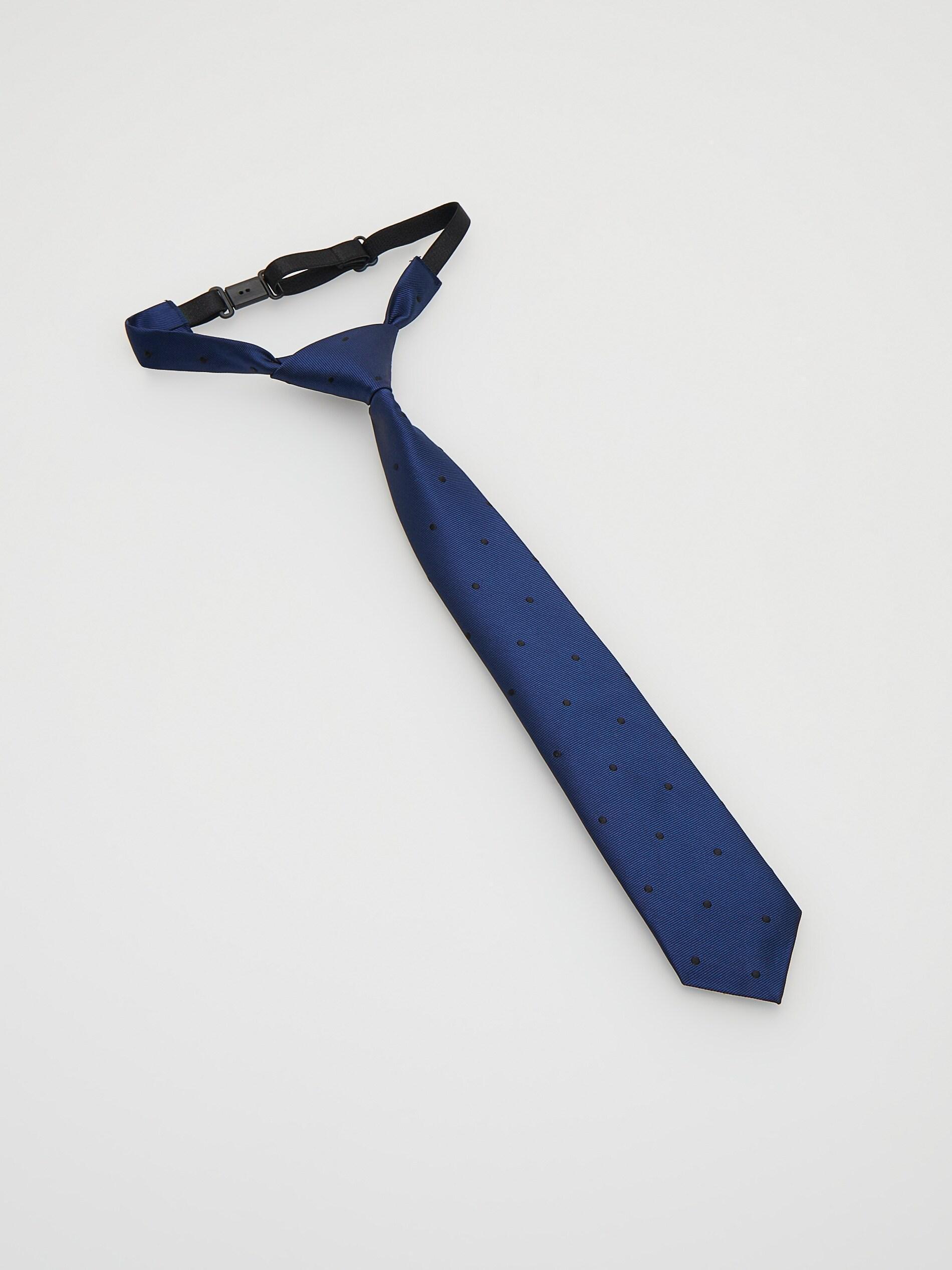 Navy Jacquard Polka Dot Tie, , large image number 2