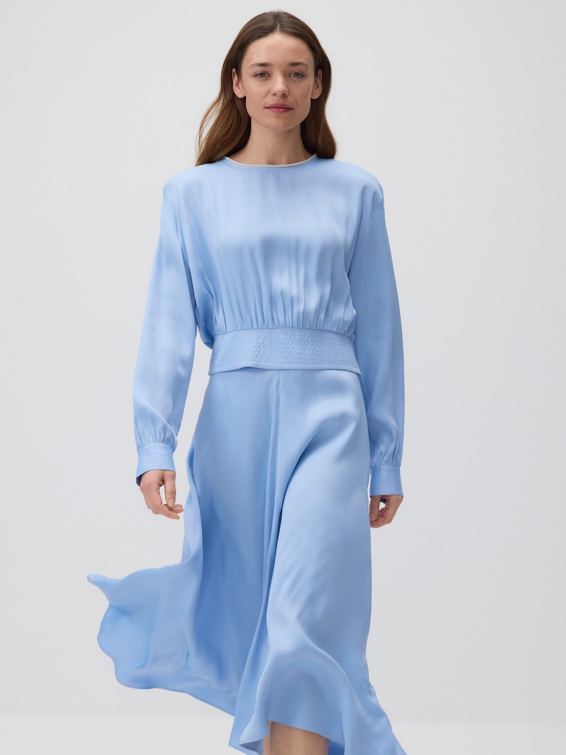 Blue Viscose Blouse, , large image number 1