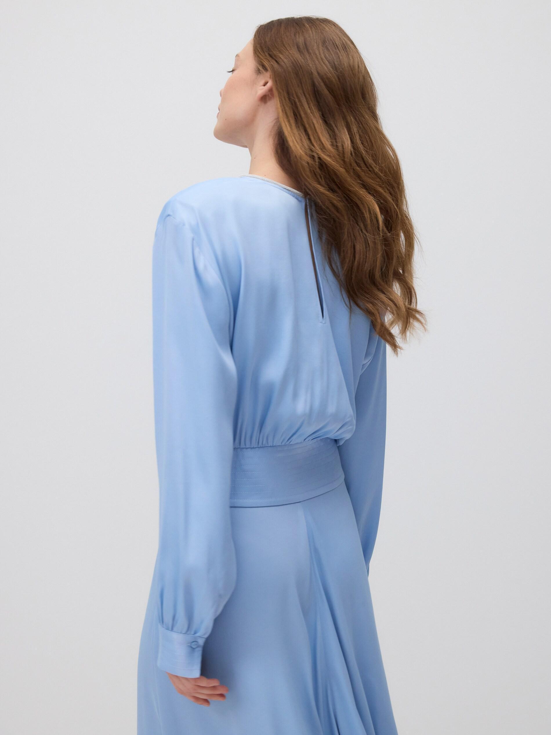 Blue Viscose Blouse, Blue, large image number 3