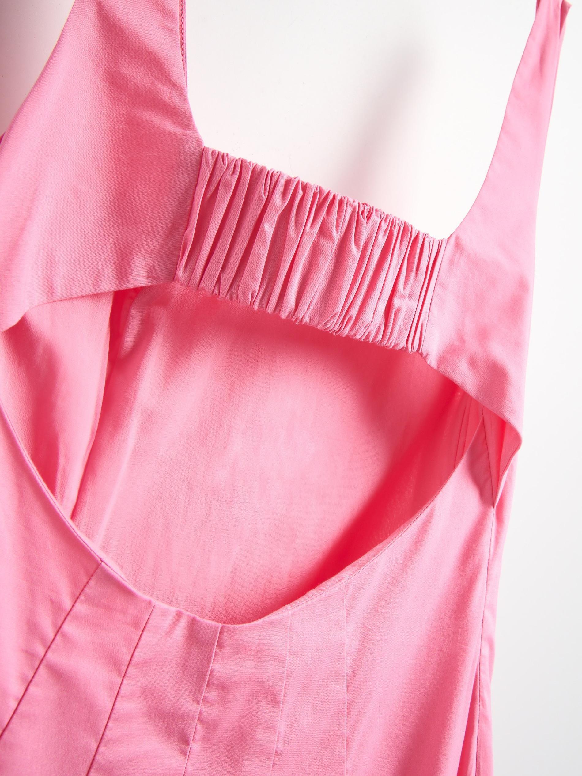 Pink Cotton Midi Dress, Pink, large image number 5