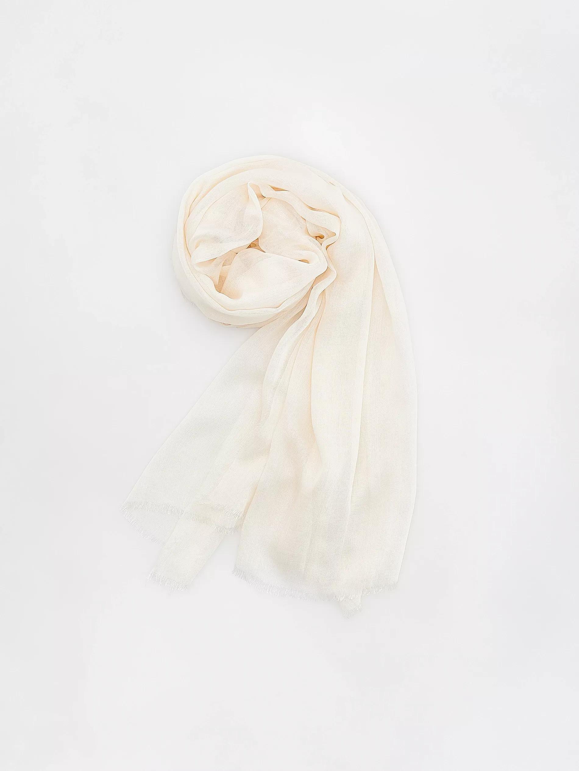 Cream Soft Scarf, Ivory, large image number 0