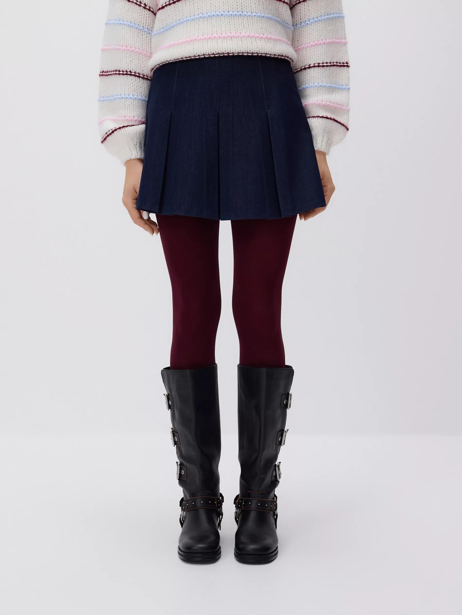 Navy Viscose Blend Skort, Navy, medium