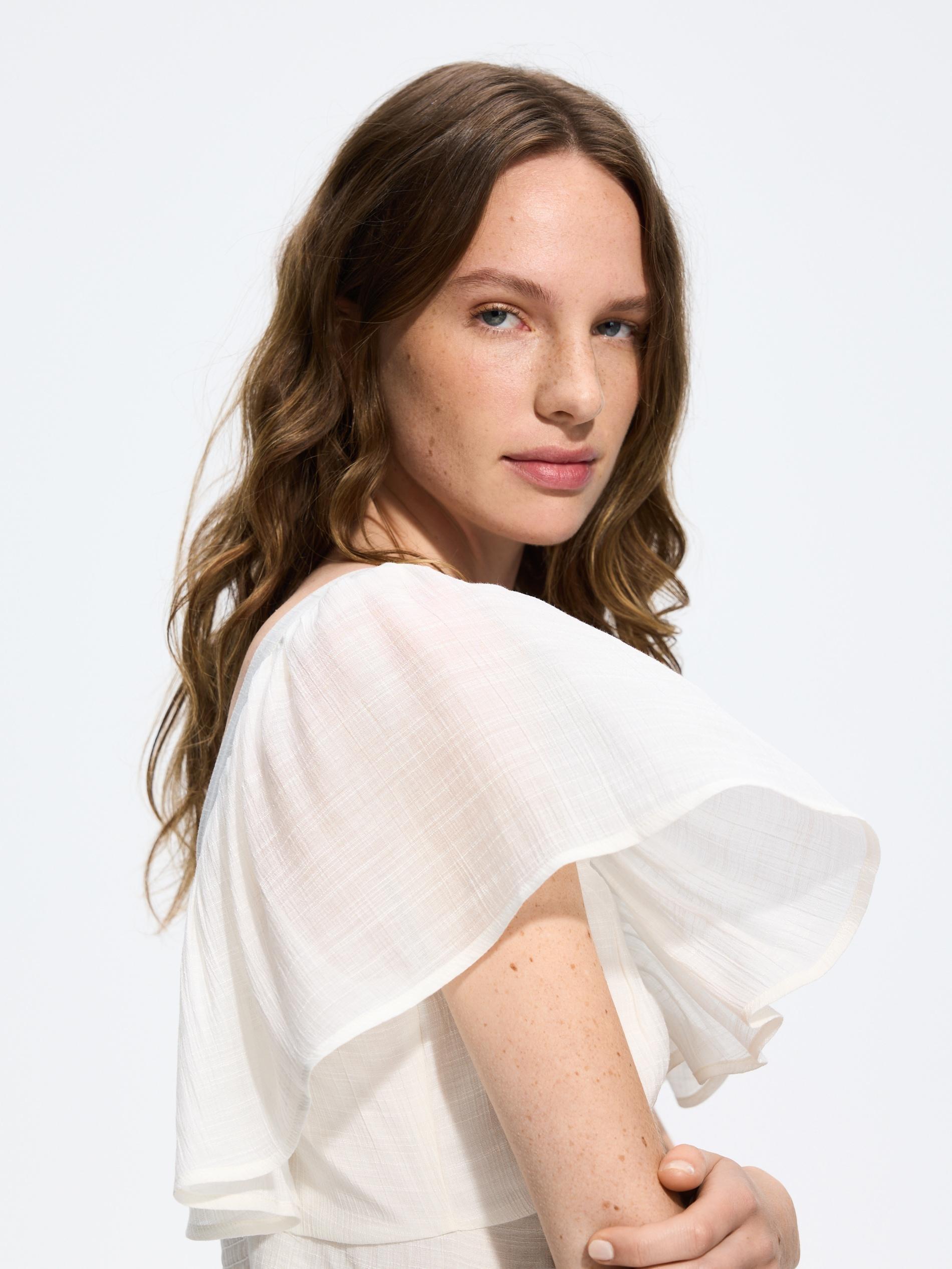 Cream Viscose Rich Dress, Ivory, large image number 1