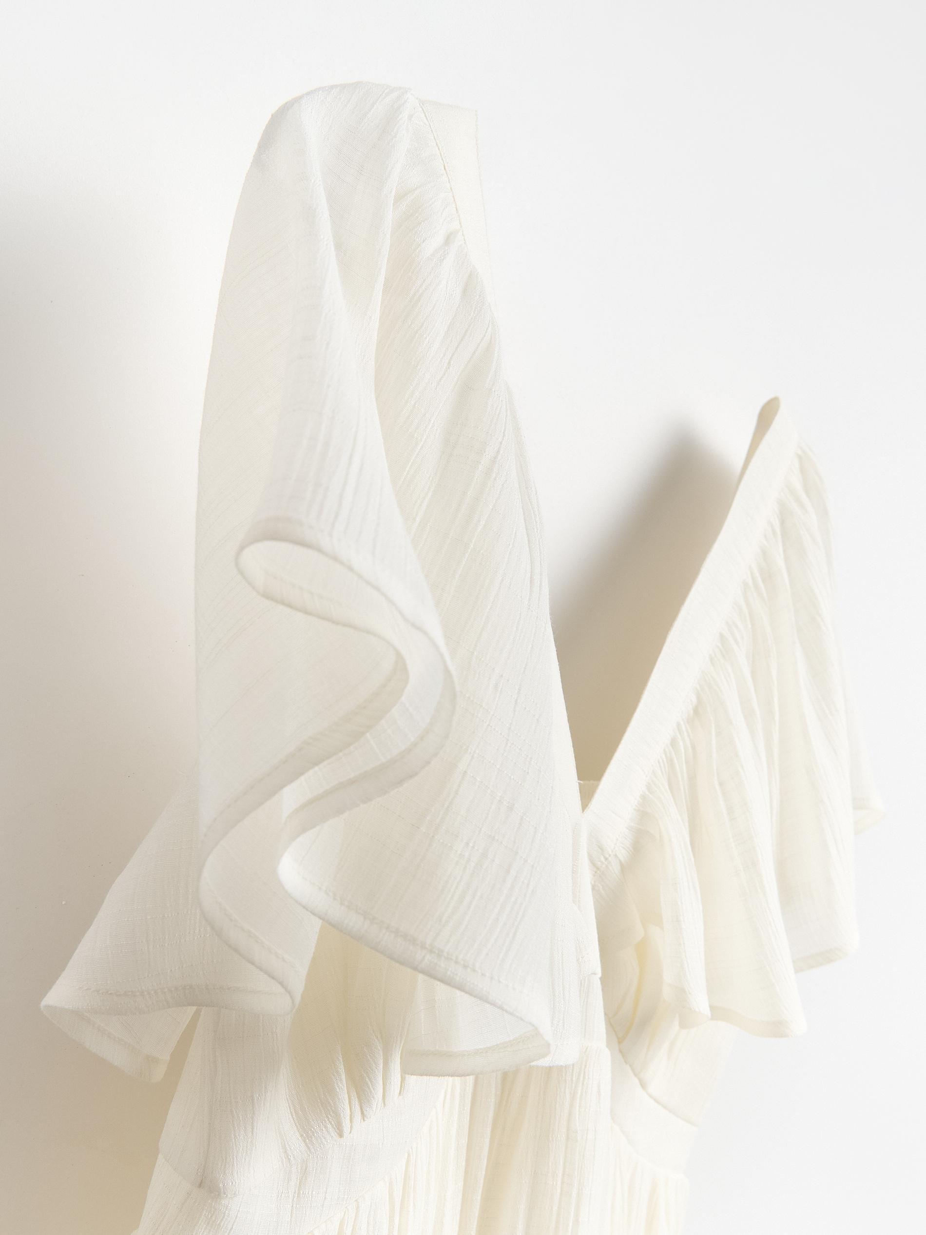 Cream Viscose Rich Dress, Ivory, large image number 4