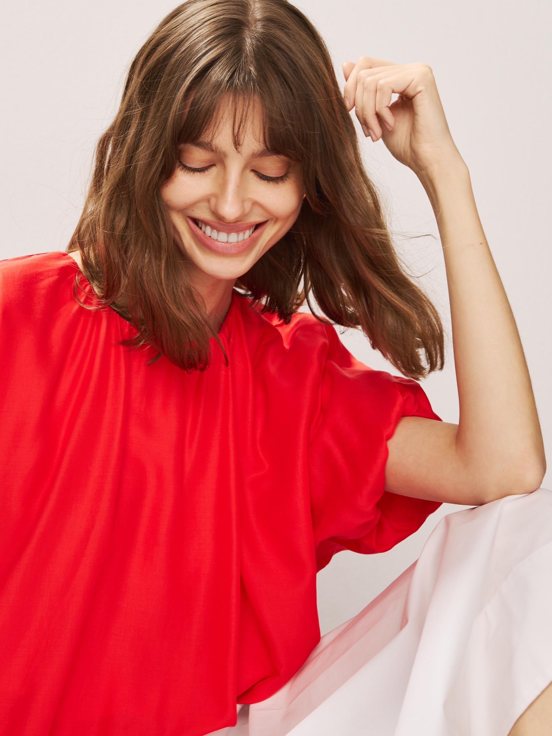 Red Lyocell Top, Red, medium