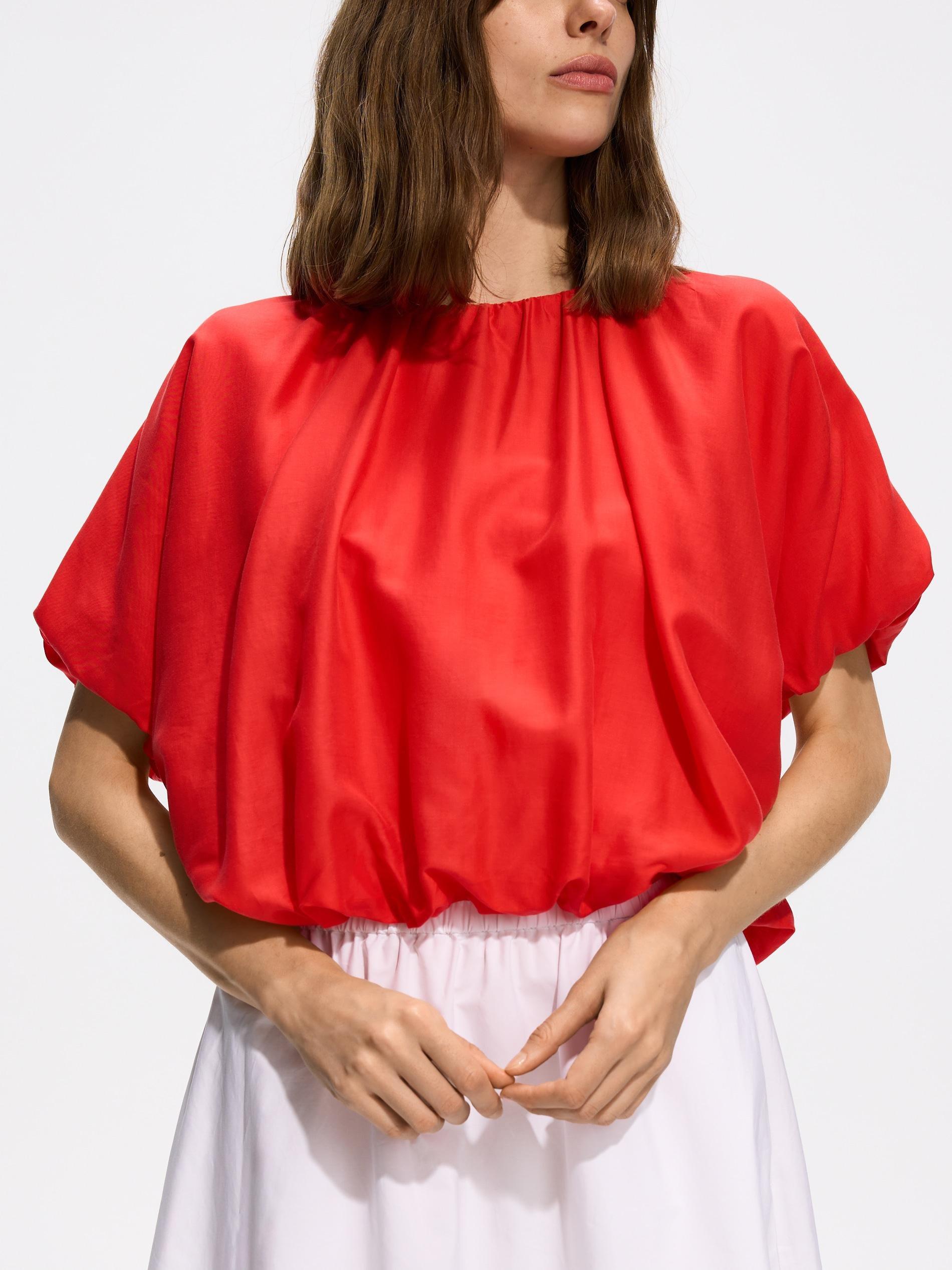 Red Lyocell Top, Red, medium