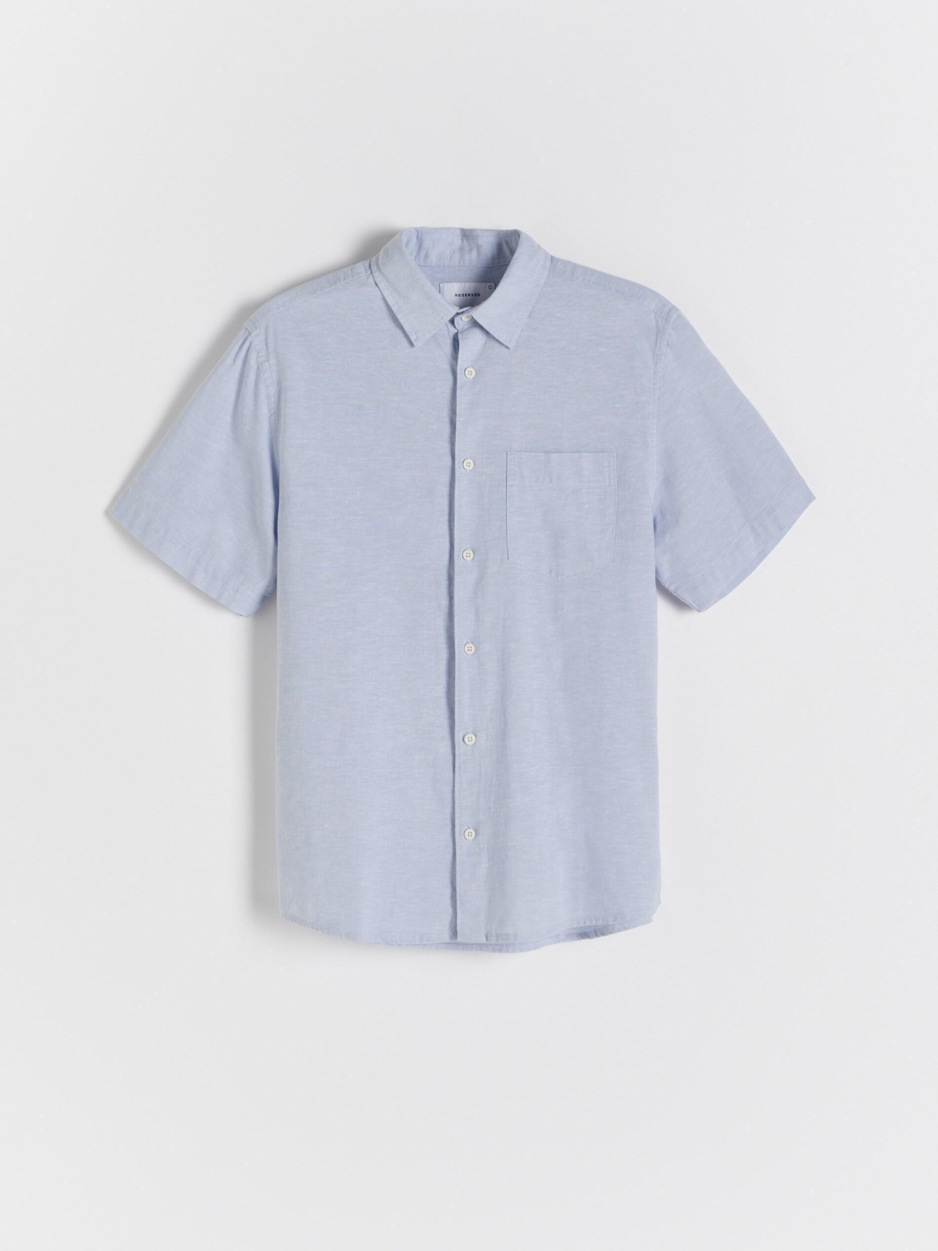 Blue  Regular Fit Shirt With Linen Blend, , large image number 3