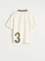 Reserved - Ivory Polo Shirt With Patch, Kids Boys