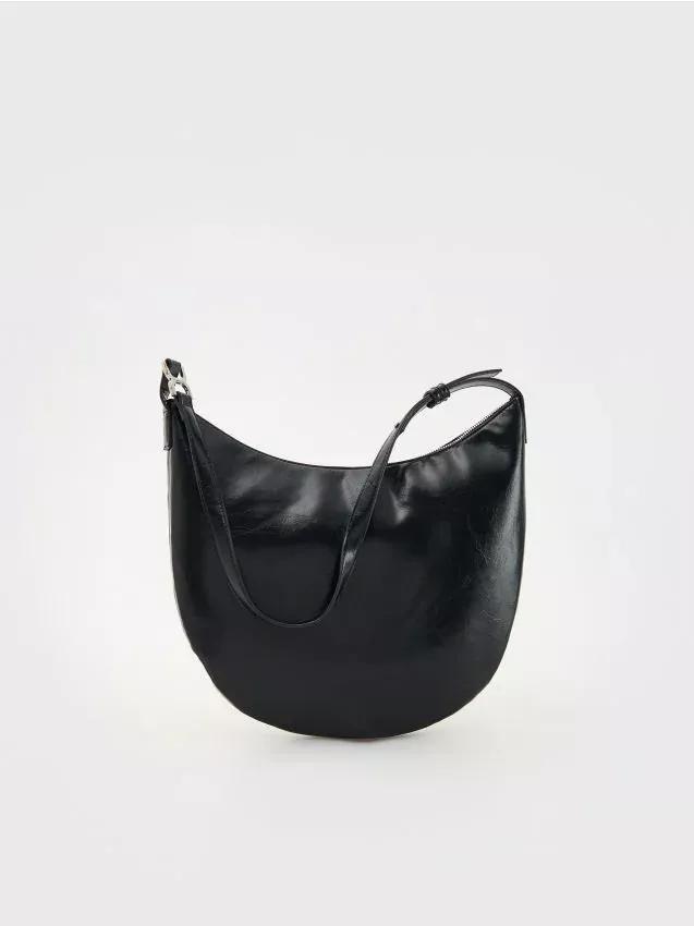 Black Plain Laptop Shoulder Bag, Black, large image number 0