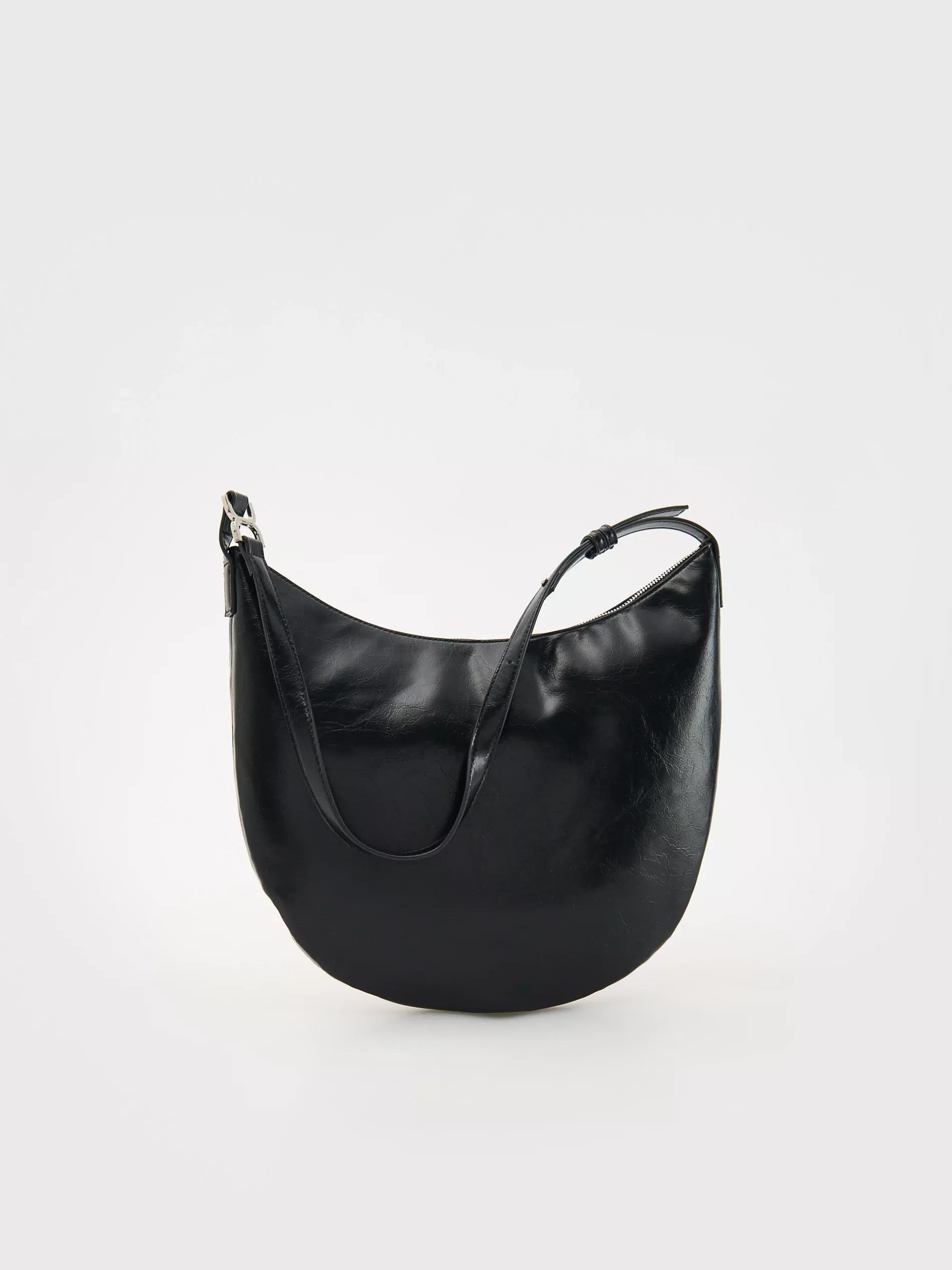 Black Plain Laptop Shoulder Bag, Black, large image number 1