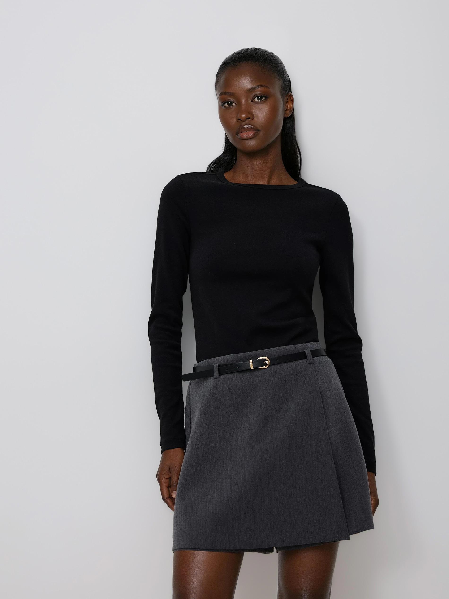 Grey Skort With Belt, Light grey, large image number 2