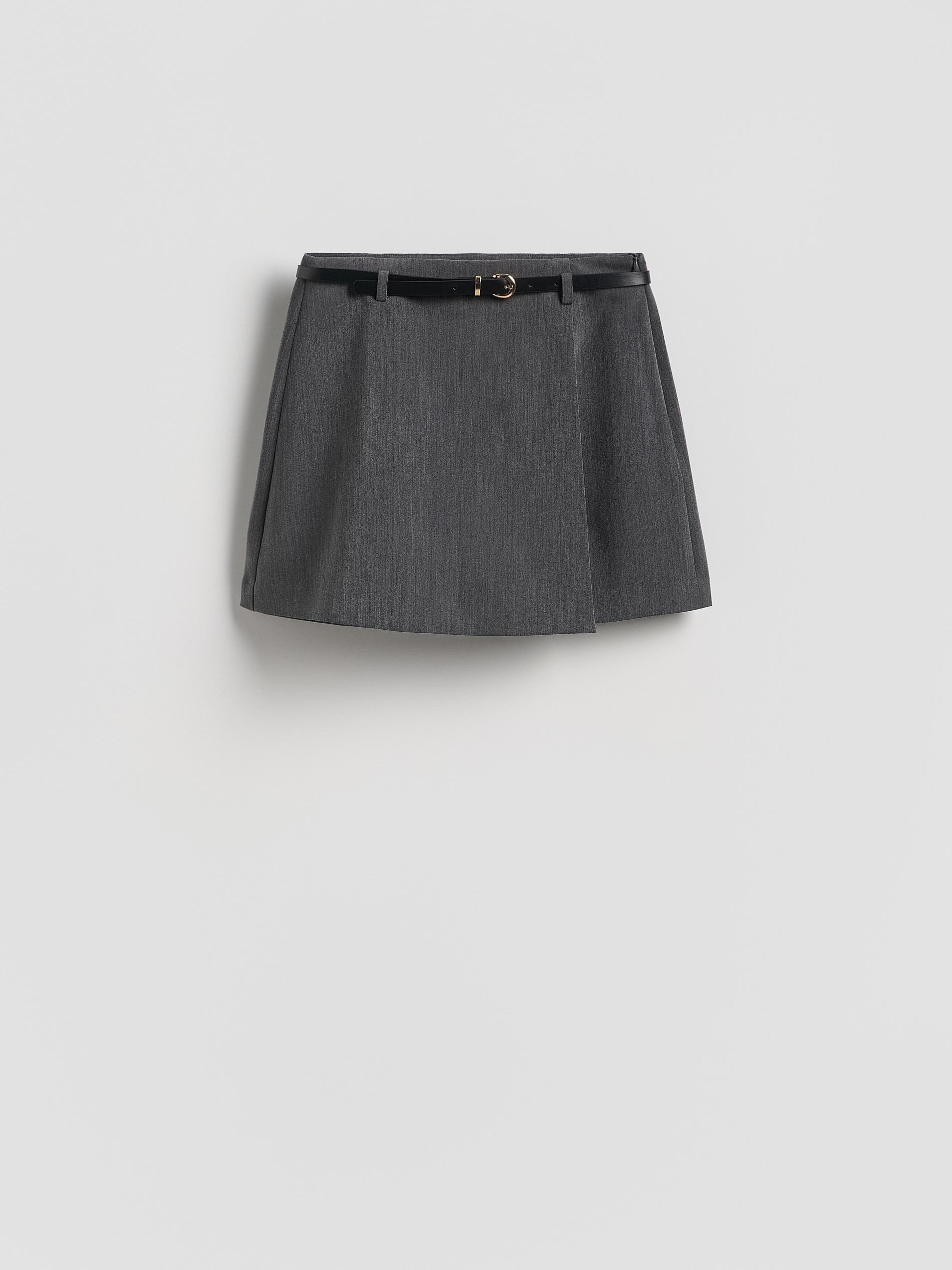 Grey Skort With Belt, Light grey, large image number 3