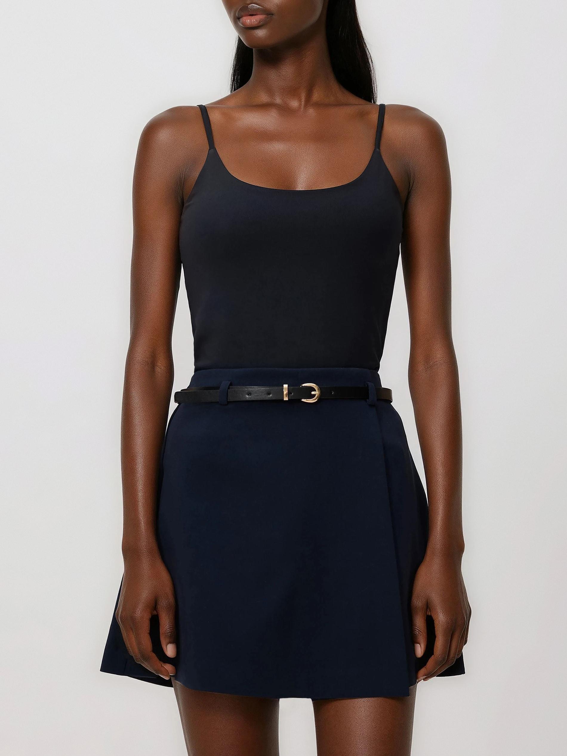 Navy Skort With Belt, Navy, medium