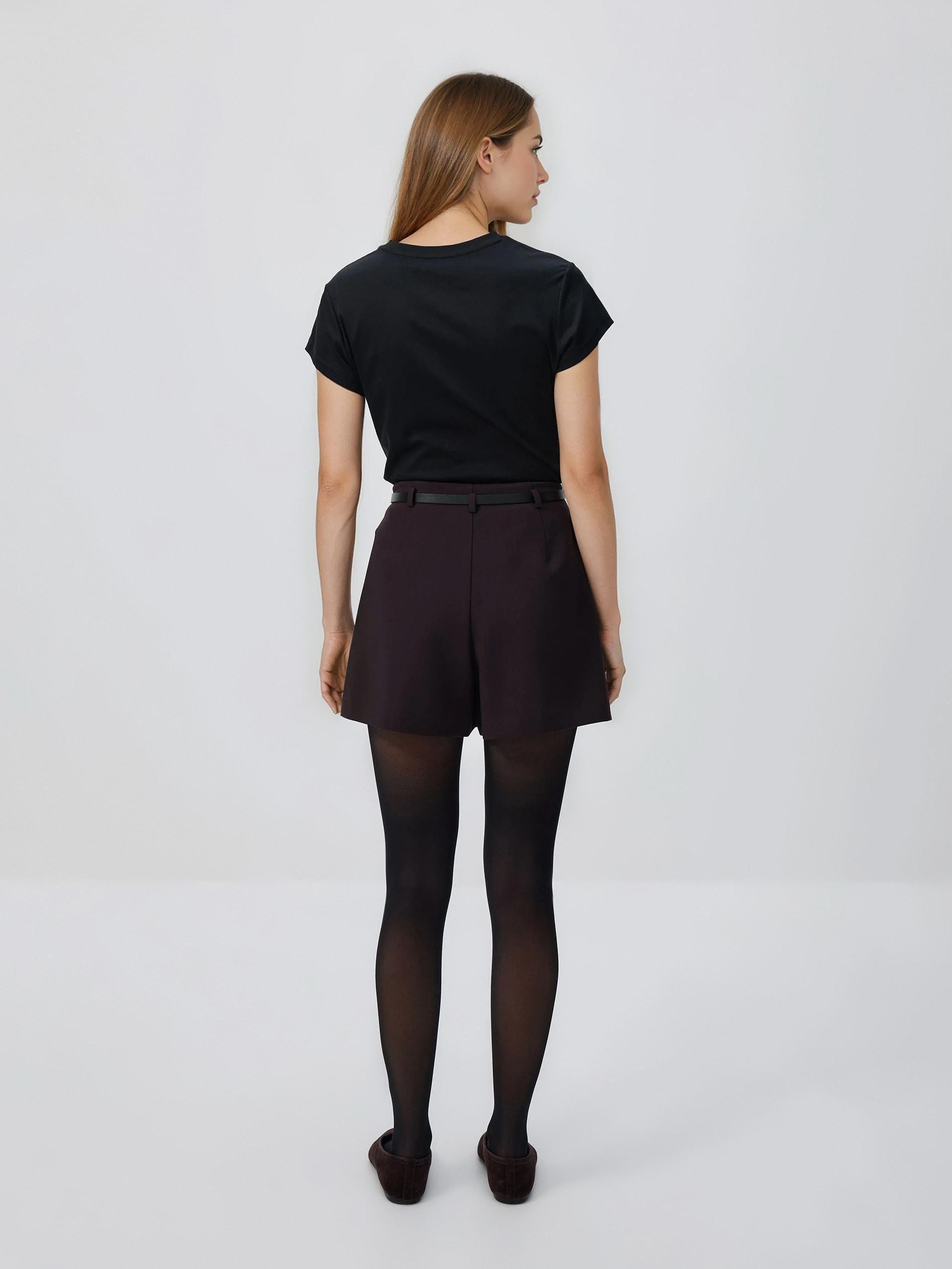 Brown Skort With Belt, Brown, medium