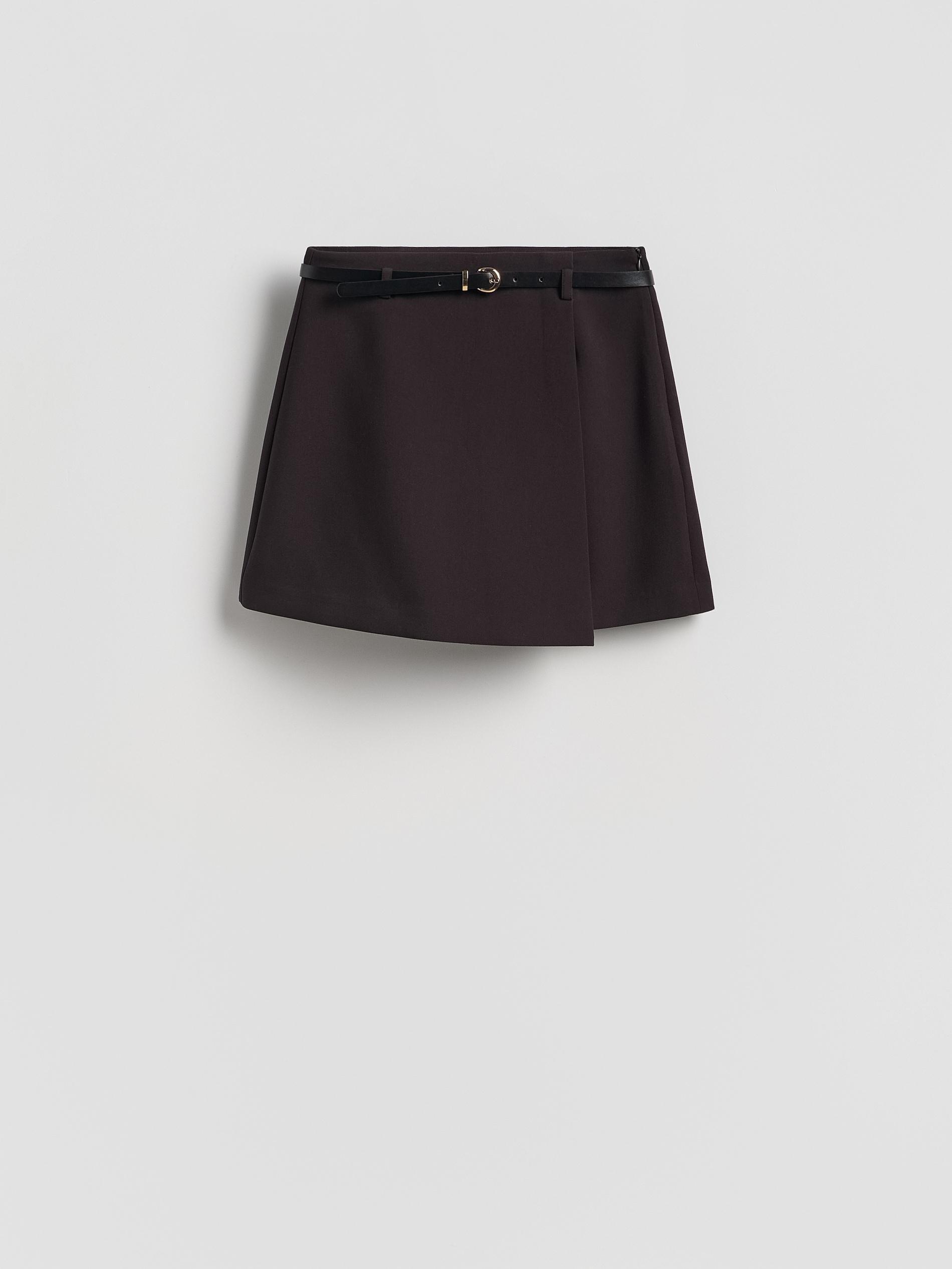 Brown Skort With Belt, Brown, large image number 3