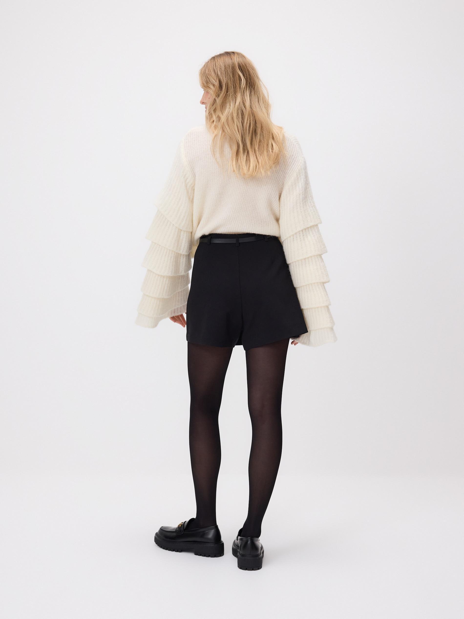 Black Skort With Belt, Black, large image number 2