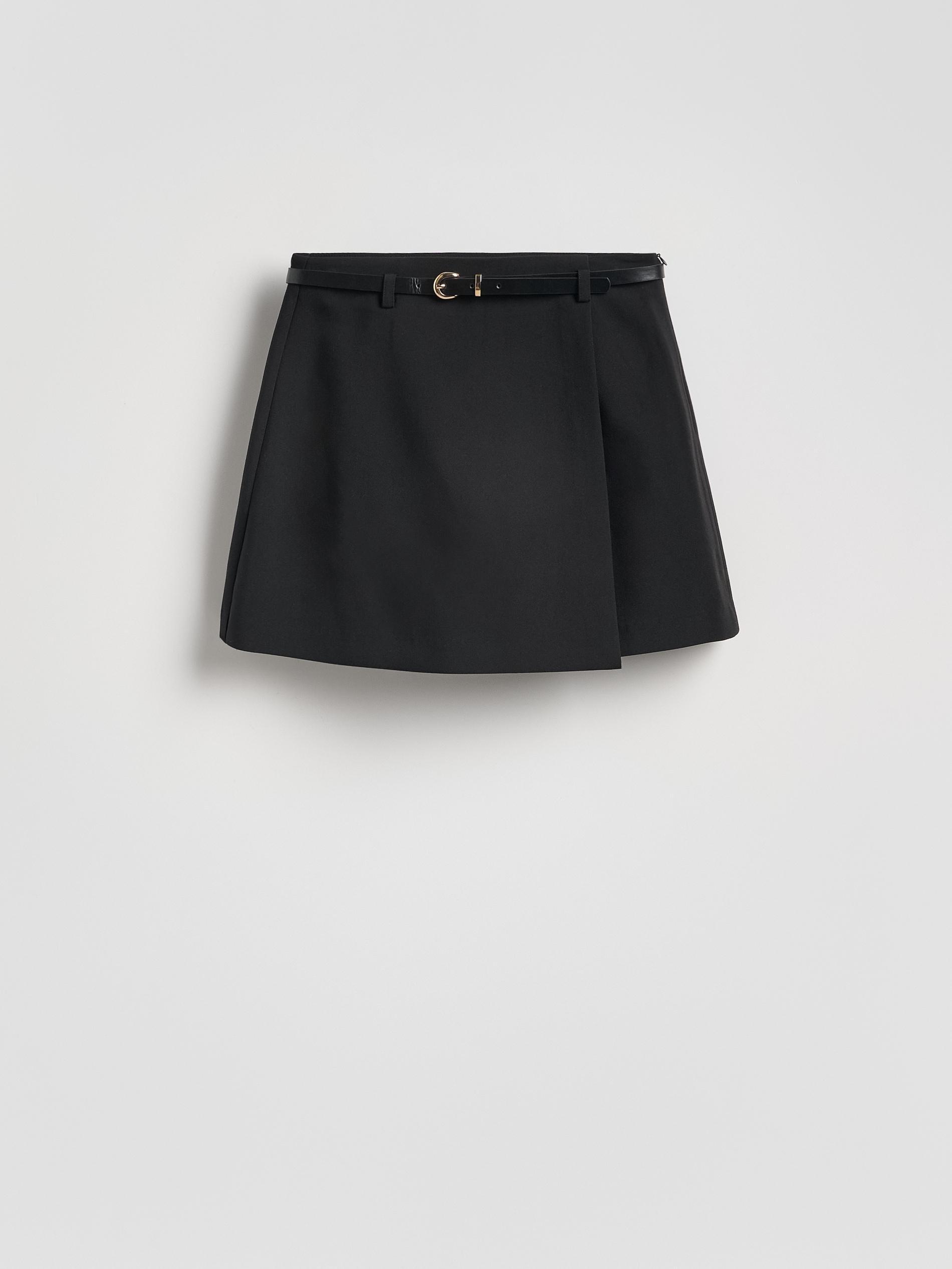 Black Skort With Belt, Black, large image number 3