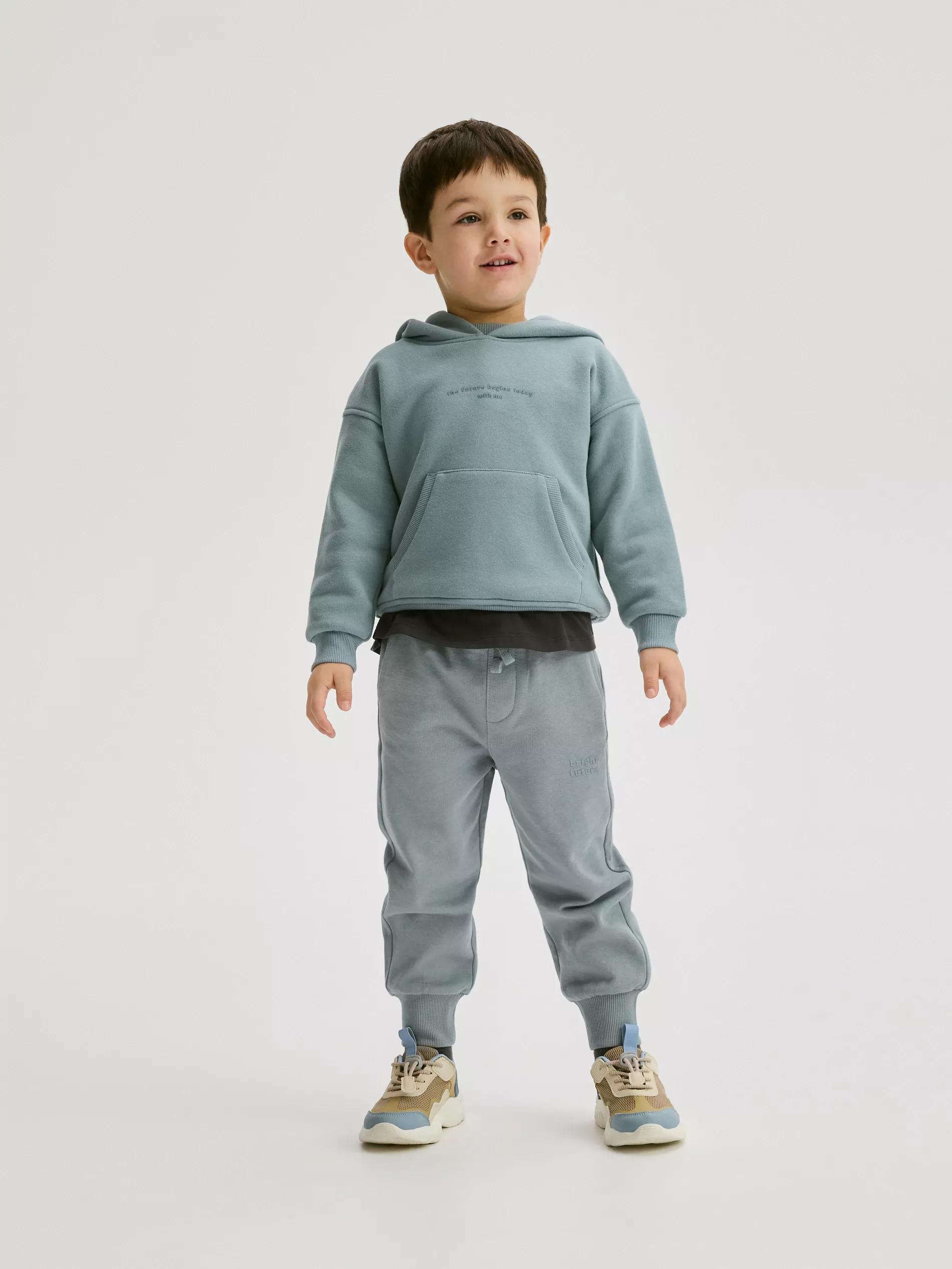 Turquoise Cotton Joggers, , large image number 2