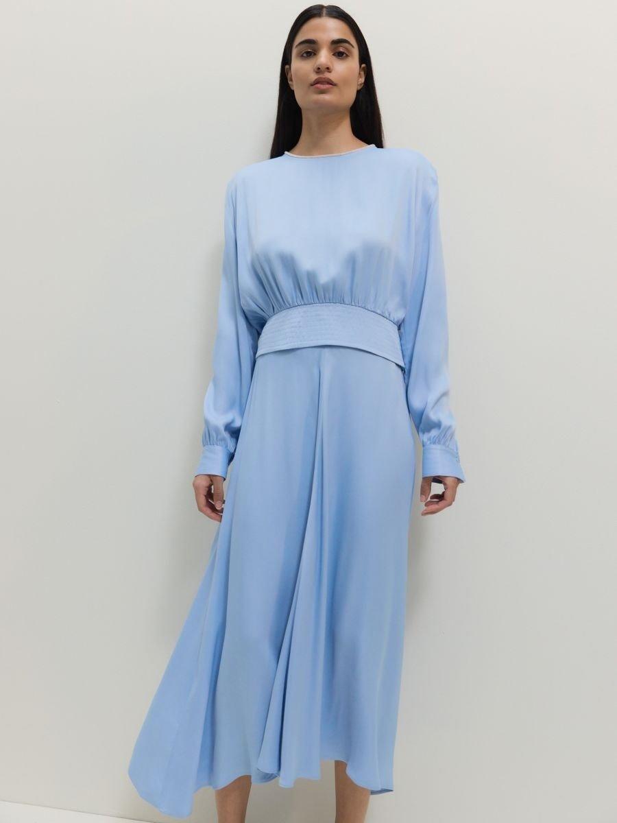 Blue Asymmetric Midi Skirt, , large image number 1