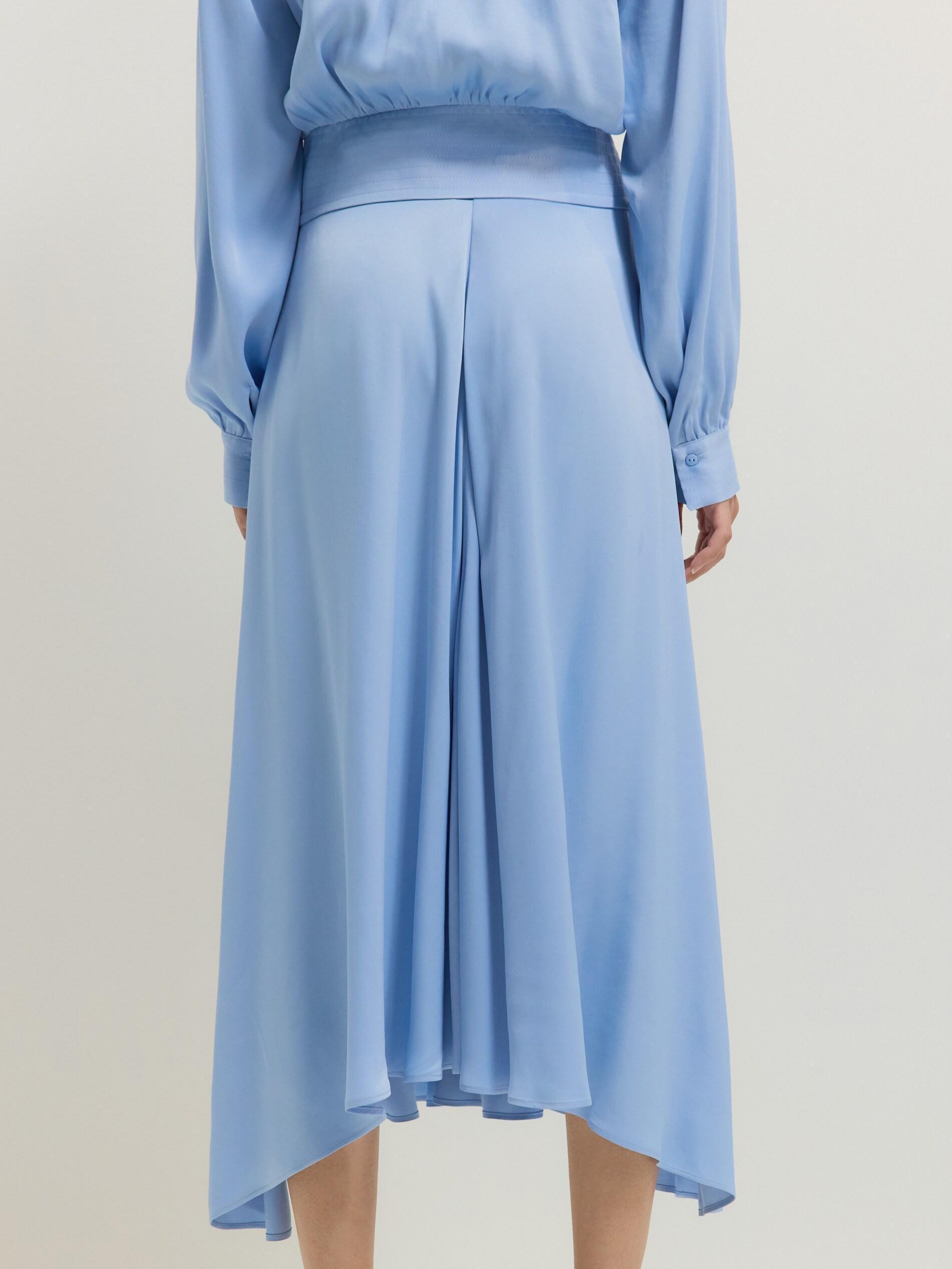 Blue Asymmetric Midi Skirt, , large image number 5