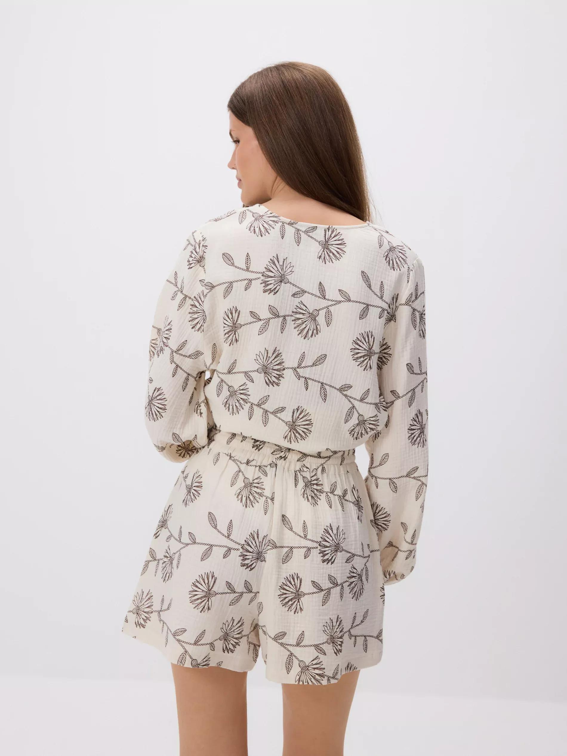 Patterned muslin shorts, , large image number 3