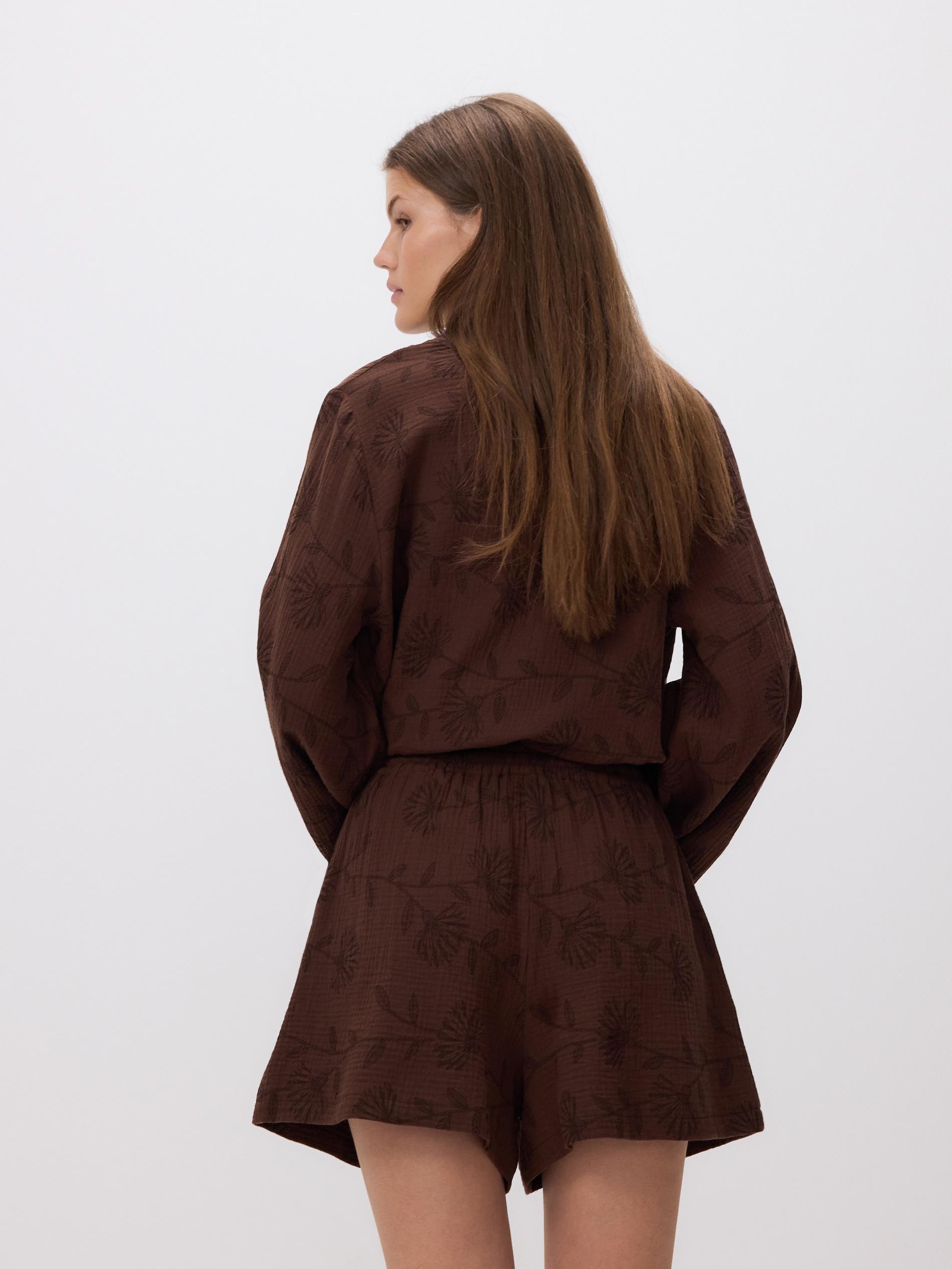 Patterned muslin shorts, Brown, large image number 5